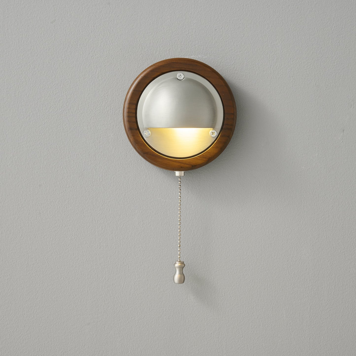 Workstead Signal Wall Lamp - Modern Solid Ash Wood Sconce | Hand-Finished Metal Shade Pull-Cord Light