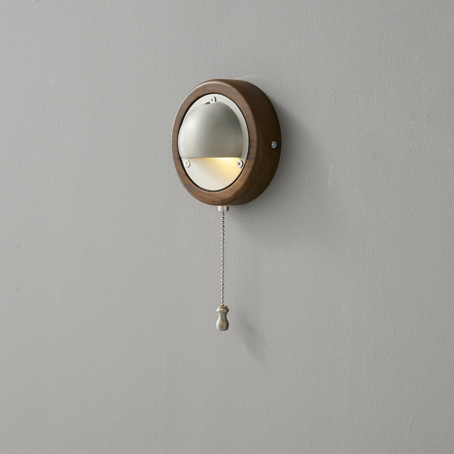 Workstead Signal Wall Lamp - Modern Solid Ash Wood Sconce | Hand-Finished Metal Shade Pull-Cord Light