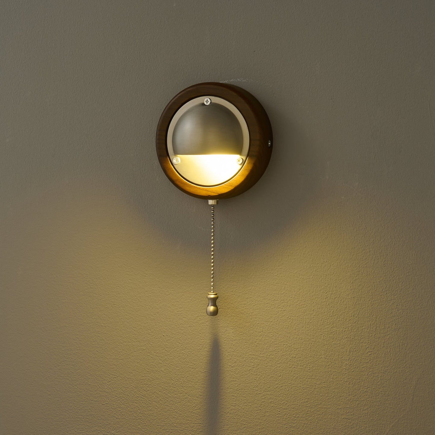 Workstead Signal Wall Lamp - Modern Solid Ash Wood Sconce | Hand-Finished Metal Shade Pull-Cord Light