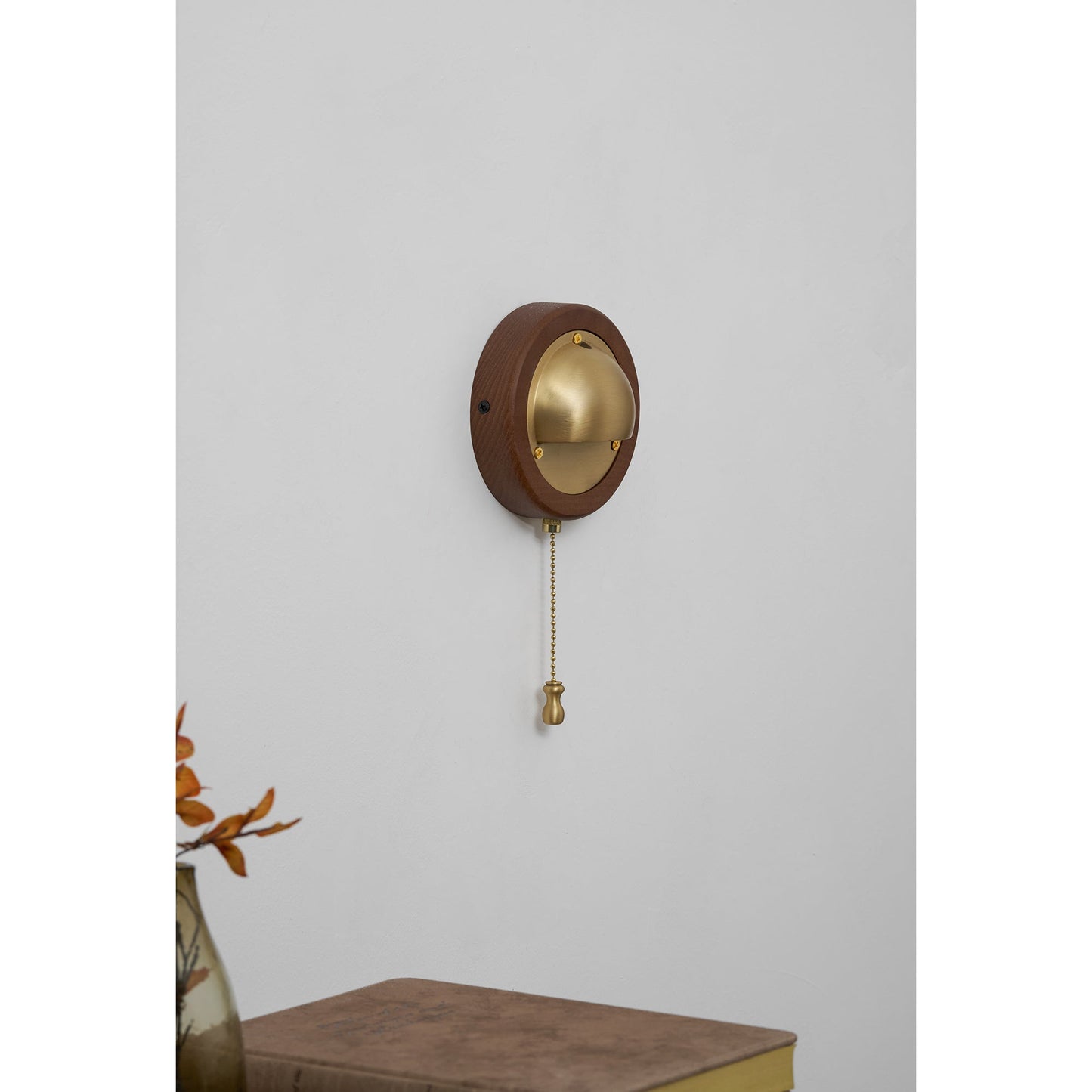 Workstead Signal Wall Lamp - Modern Solid Ash Wood Sconce | Hand-Finished Metal Shade Pull-Cord Light
