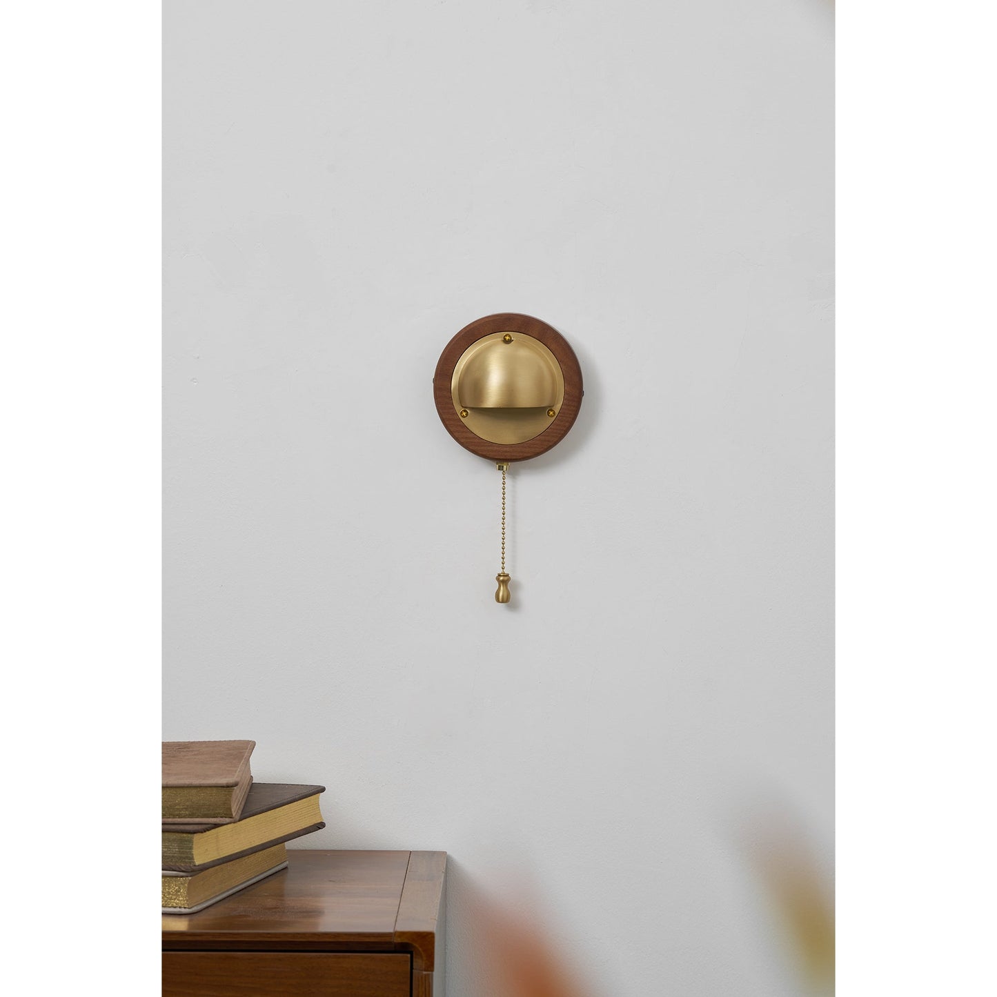 Workstead Signal Wall Lamp - Modern Solid Ash Wood Sconce | Hand-Finished Metal Shade Pull-Cord Light