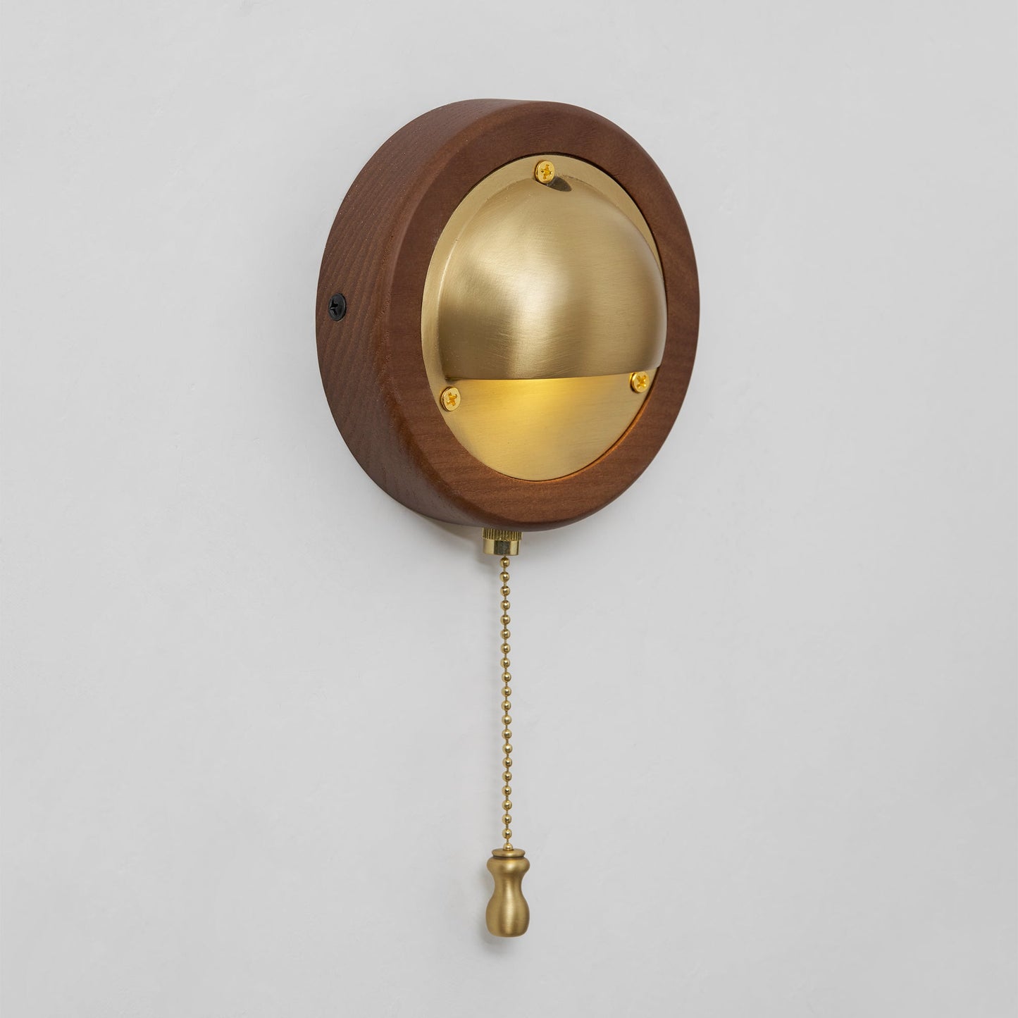 Workstead Signal Wall Lamp - Modern Solid Ash Wood Sconce | Hand-Finished Metal Shade Pull-Cord Light