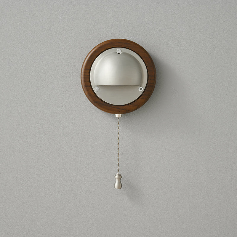Workstead Signal Wall Lamp - Modern Solid Ash Wood Sconce | Hand-Finished Metal Shade Pull-Cord Light