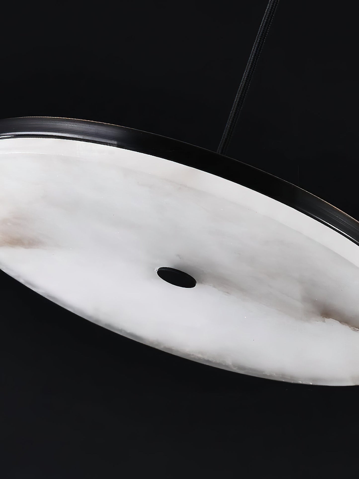 Wyatt Alabaster Pendant Light - Modern Brass & Natural Stone LED Sconce | Luxury Floating Alabaster Disc Pendant
