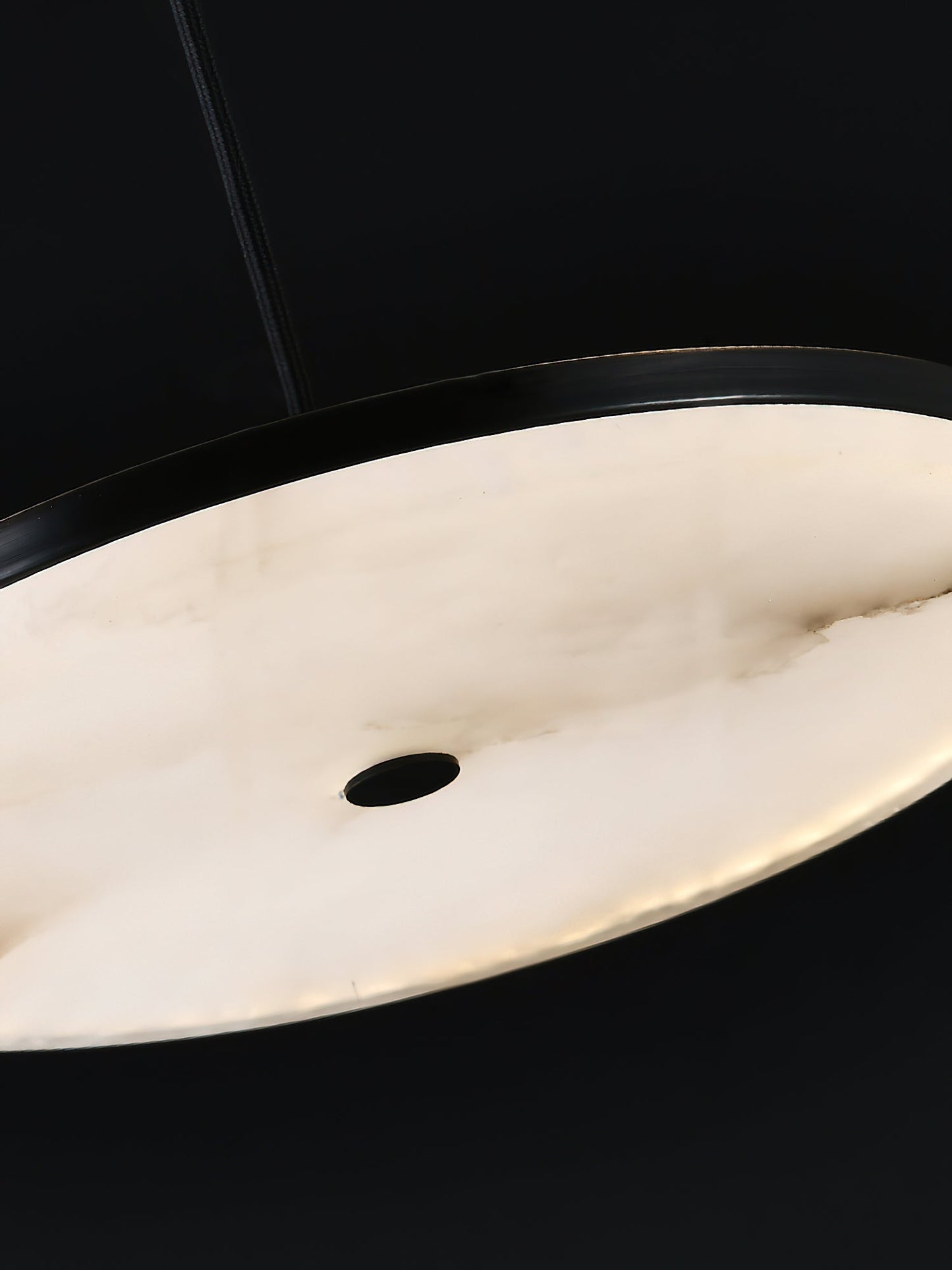 Wyatt Alabaster Pendant Light - Modern Brass & Natural Stone LED Sconce | Luxury Floating Alabaster Disc Pendant