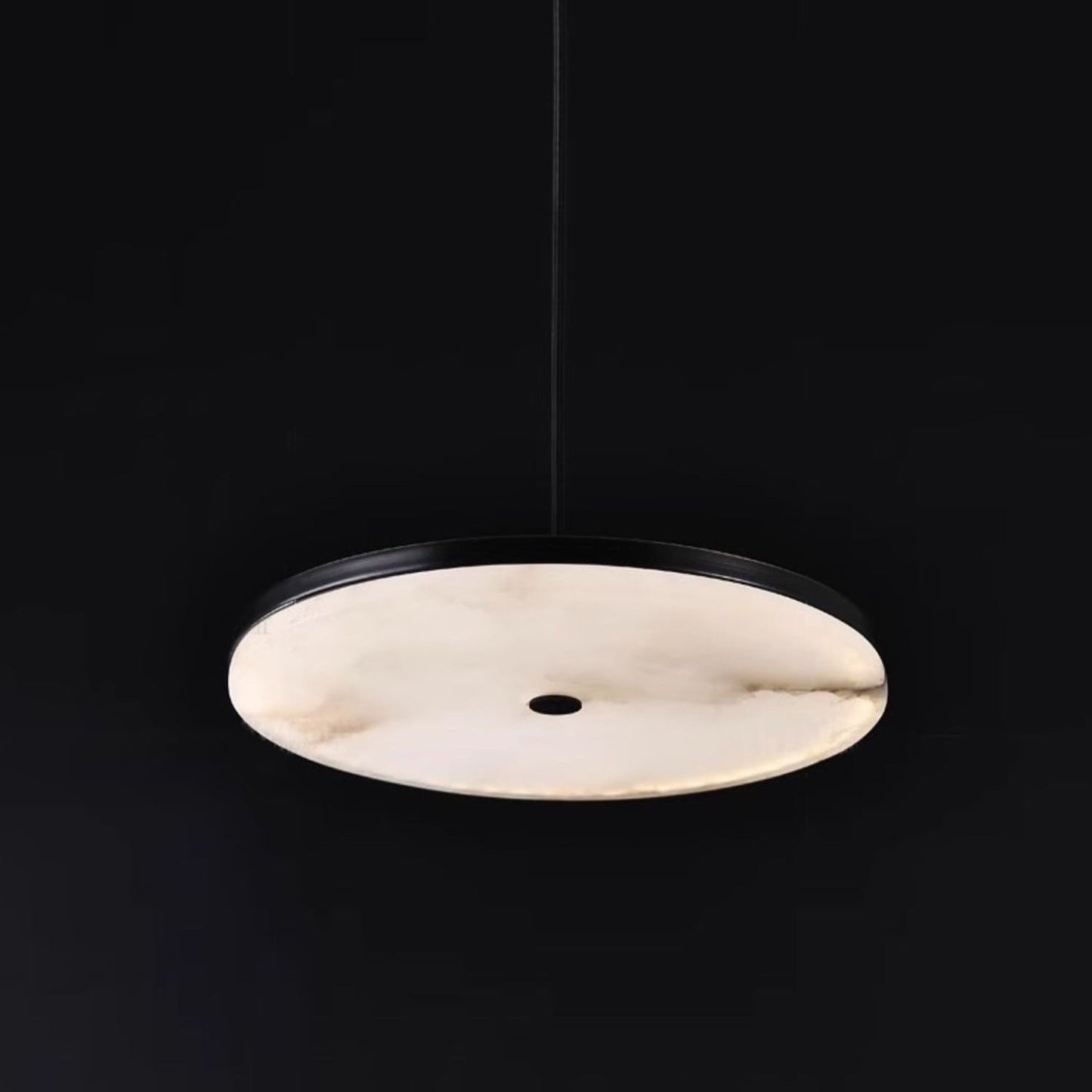 Wyatt Alabaster Pendant Light - Modern Brass & Natural Stone LED Sconce | Luxury Floating Alabaster Disc Pendant