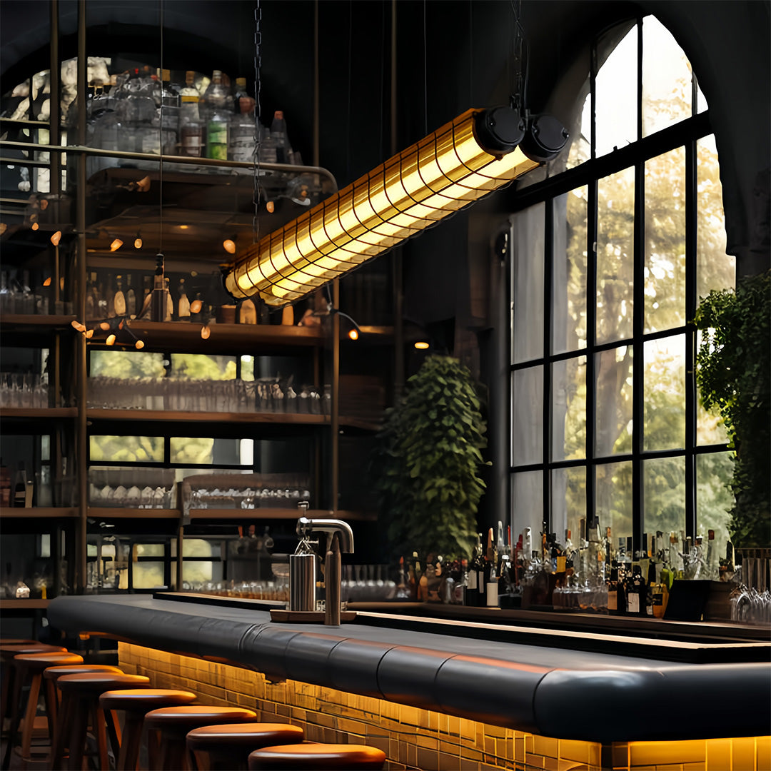 Vintage Industrial Linear Pendant Light – Long Strip Acrylic & Metal T8 Suspension Fixture