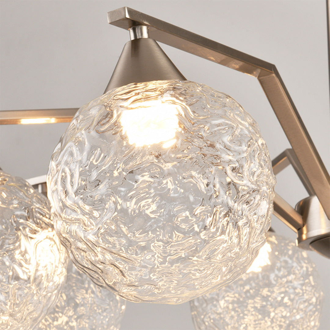 Sputnik Mid-Century Semi-Flush Mount Ceiling Light - 6/8 Light Modern Glass Chandelier