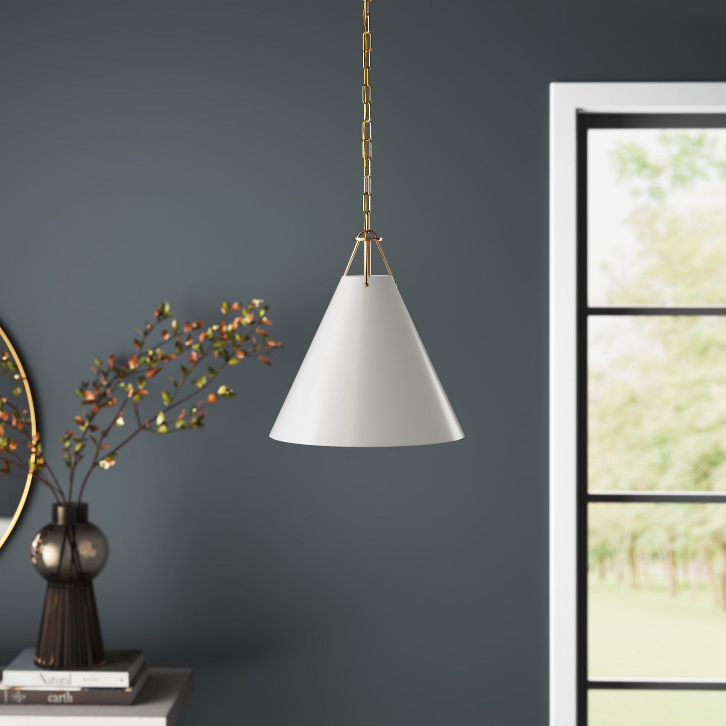 Xavier Pendant Lamp - Modern Conical Metal Chandelier | Minimalist Aluminum & Brass Pendant Light