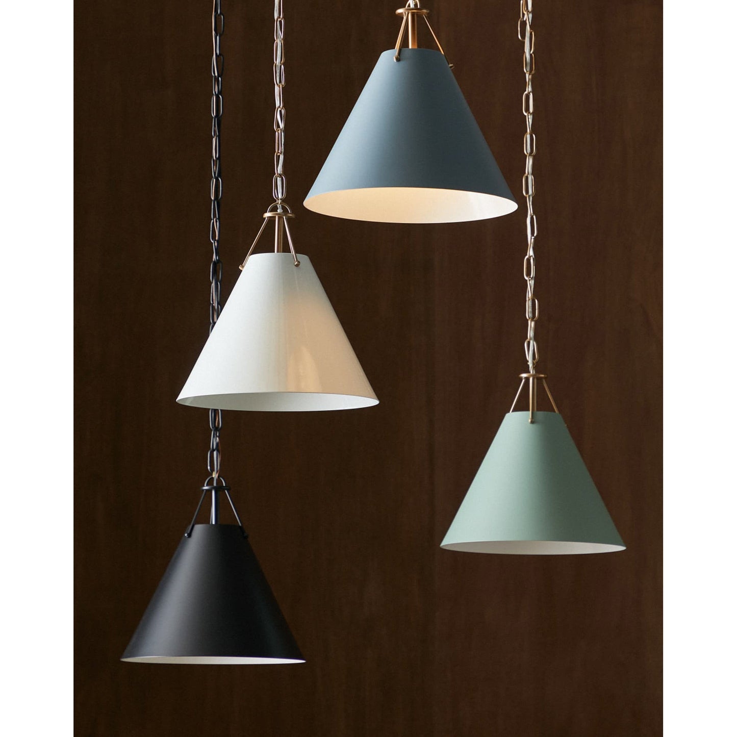 Xavier Pendant Lamp - Modern Conical Metal Chandelier | Minimalist Aluminum & Brass Pendant Light