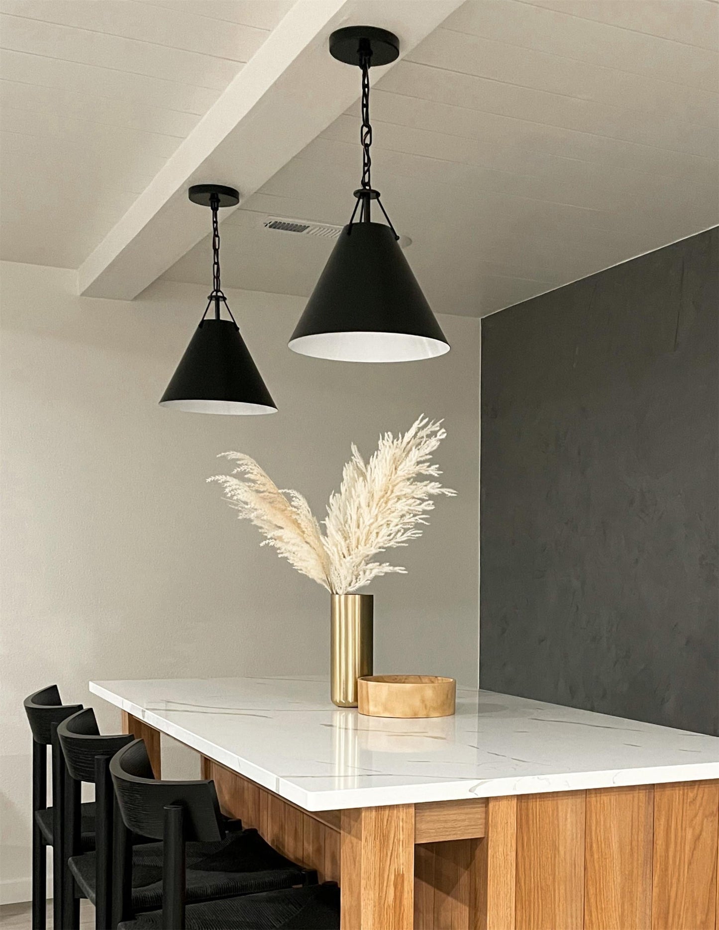 Xavier Pendant Lamp - Modern Conical Metal Chandelier | Minimalist Aluminum & Brass Pendant Light