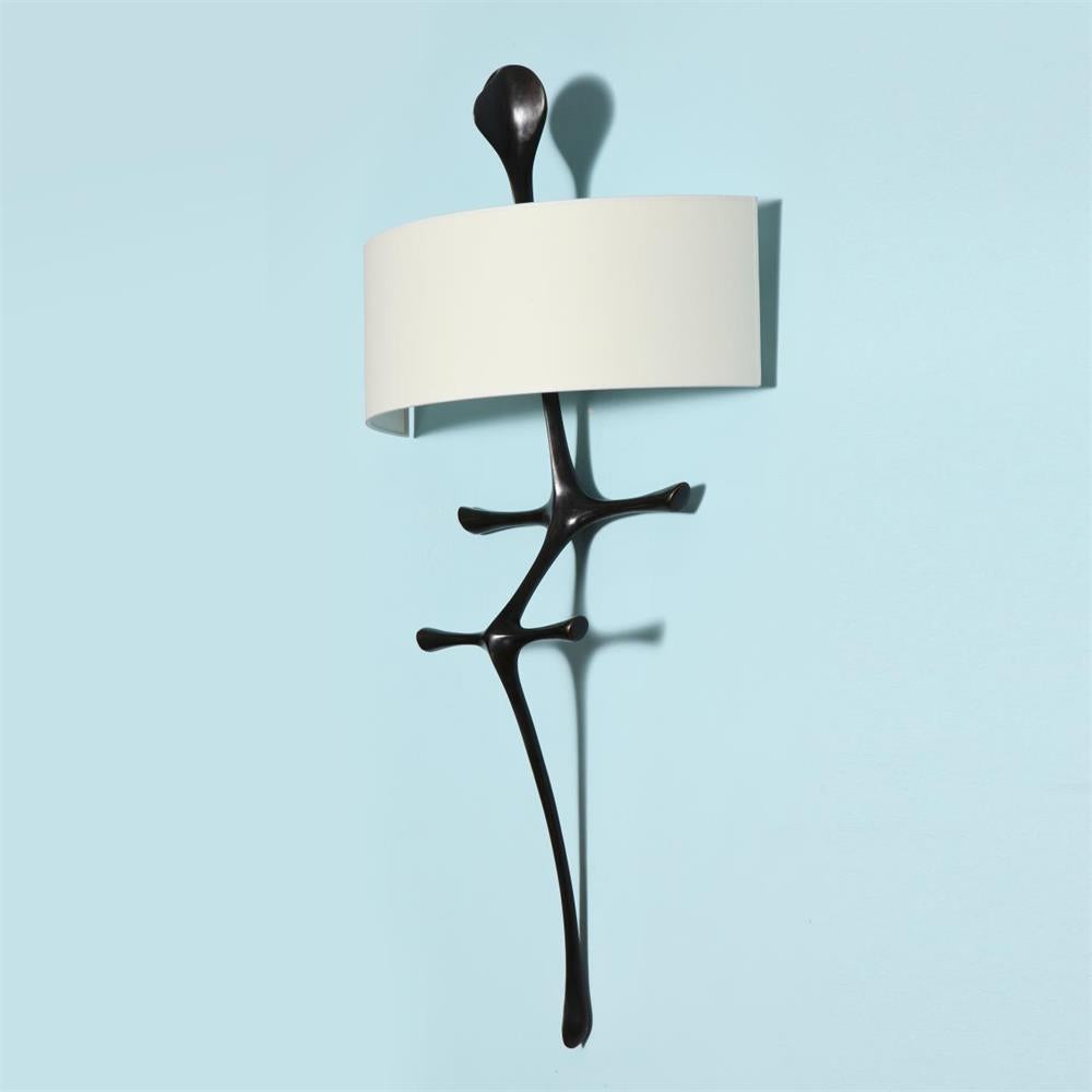 Yali Wall Lamp - Grand 36" Polished Brass Sconce | Contemporary 2-Light Fabric Shade Wall Light