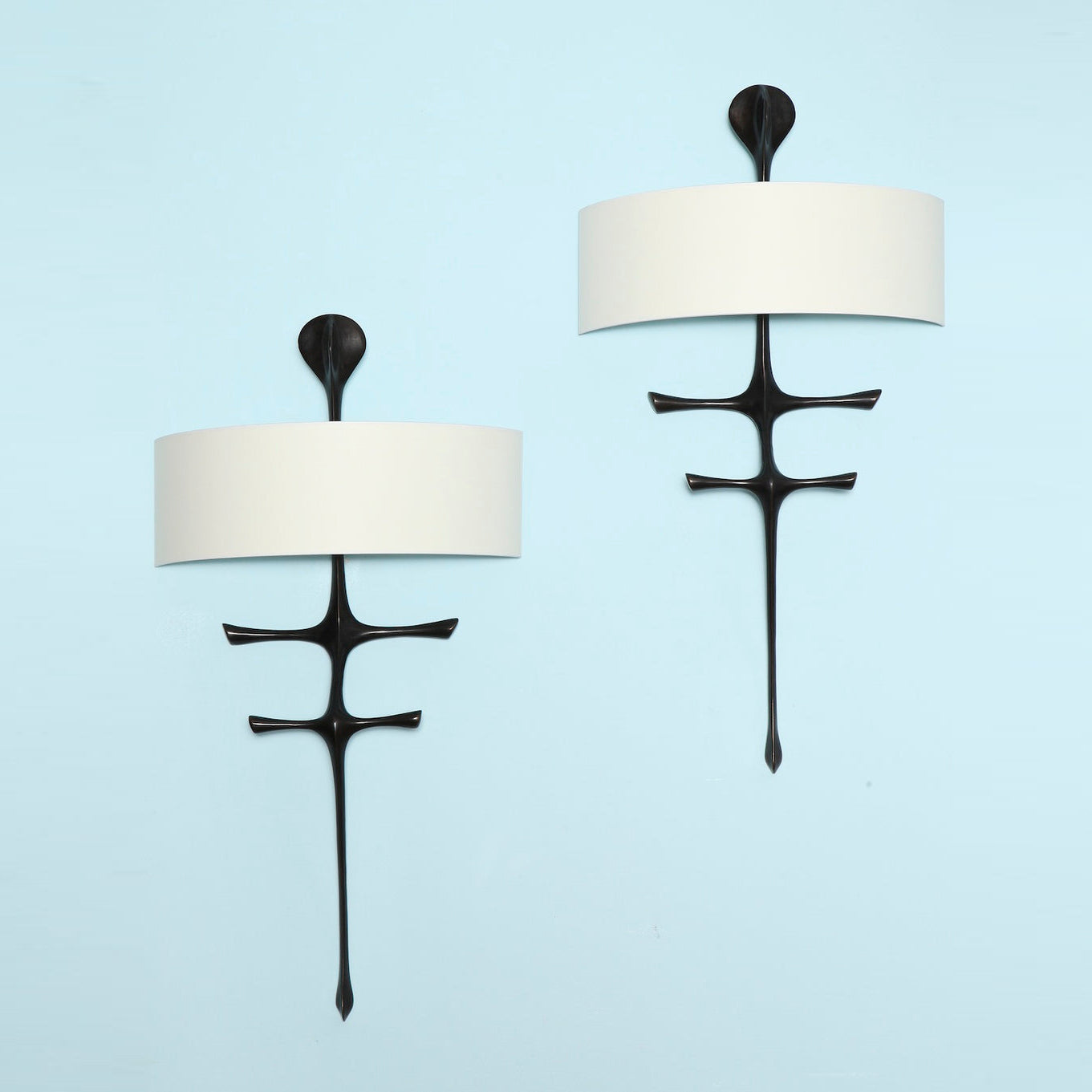 Yali Wall Lamp - Grand 36" Polished Brass Sconce | Contemporary 2-Light Fabric Shade Wall Light