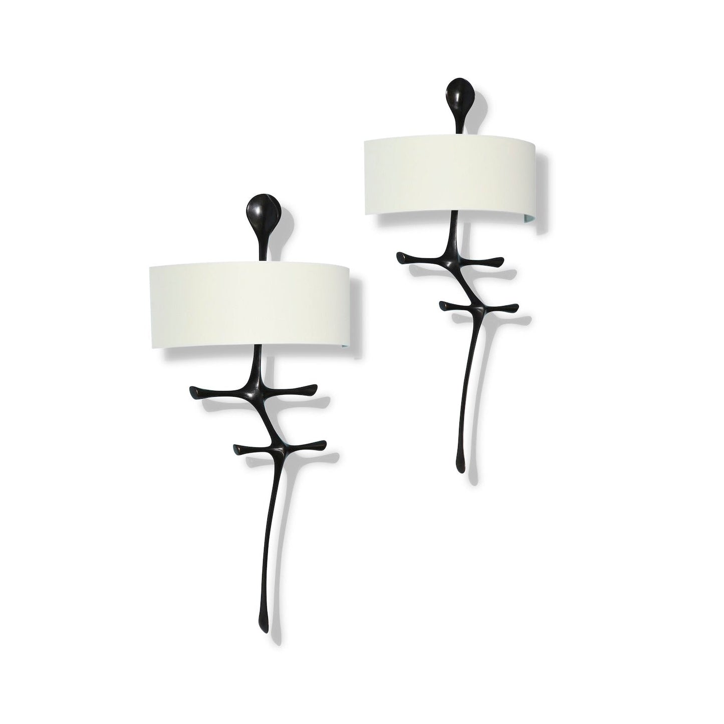 Yali Wall Lamp - Grand 36" Polished Brass Sconce | Contemporary 2-Light Fabric Shade Wall Light