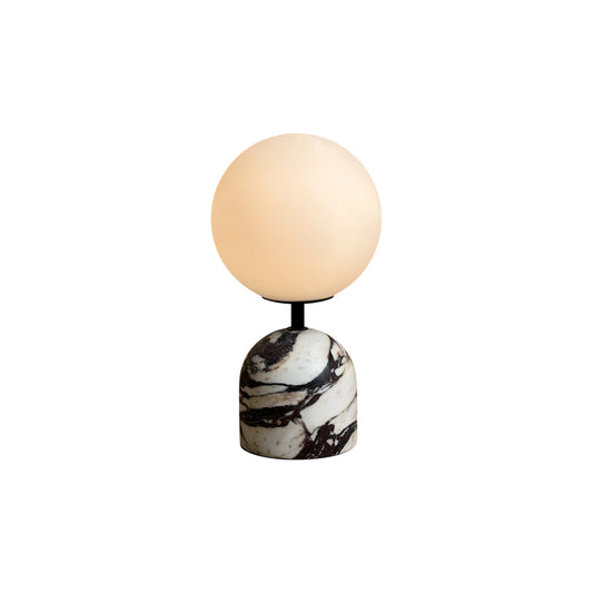 Yannick Marble Table Lamp - Mediterranean Glass Sphere Desk Light | Modern Natural Stone Bedside Lamp