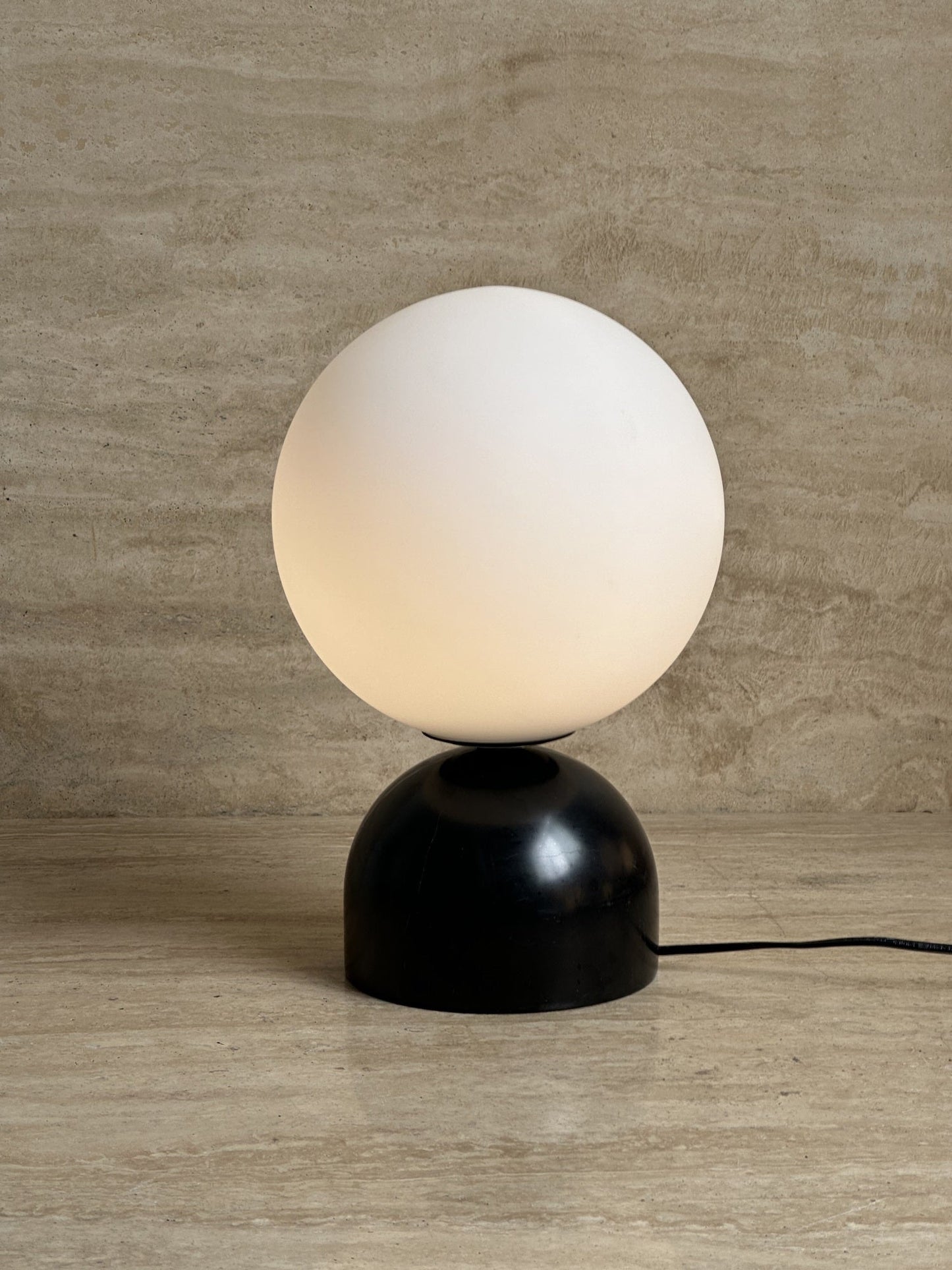 Yannick Marble Table Lamp - Mediterranean Glass Sphere Desk Light | Modern Natural Stone Bedside Lamp