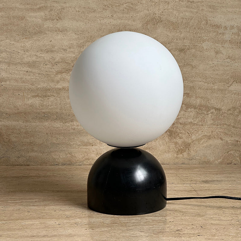 Yannick Marble Table Lamp - Mediterranean Glass Sphere Desk Light | Modern Natural Stone Bedside Lamp