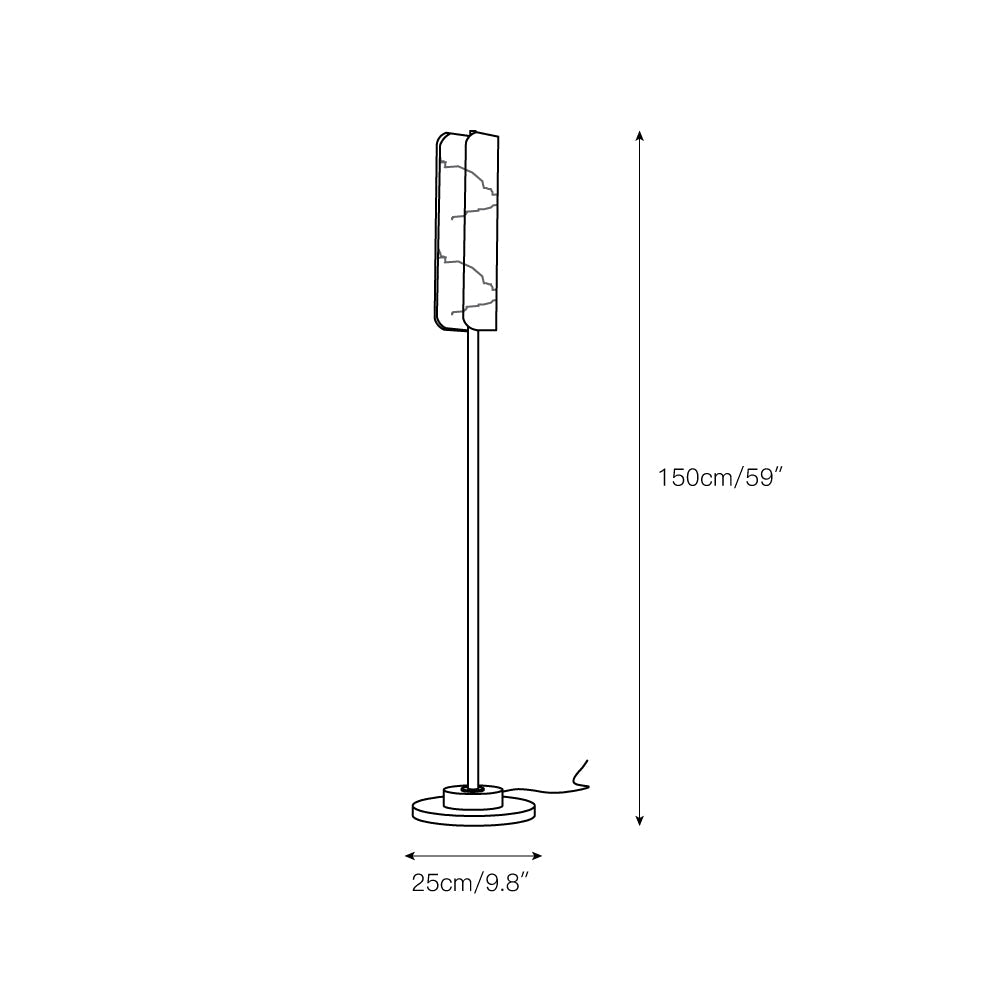 Years Alabaster Floor Lamp - Luxury Alabaster & Marble Standing Light | Modern 59" Brass LED Column Lamp