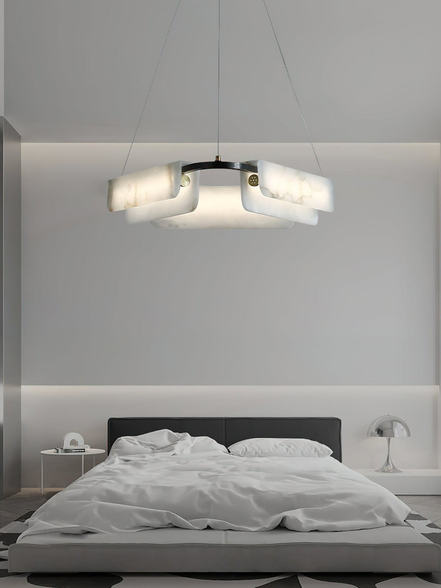Years Alabaster Chandelier - Modern Rectangular Alabaster Light | Luxury Brass & Natural Stone LED Chandelier