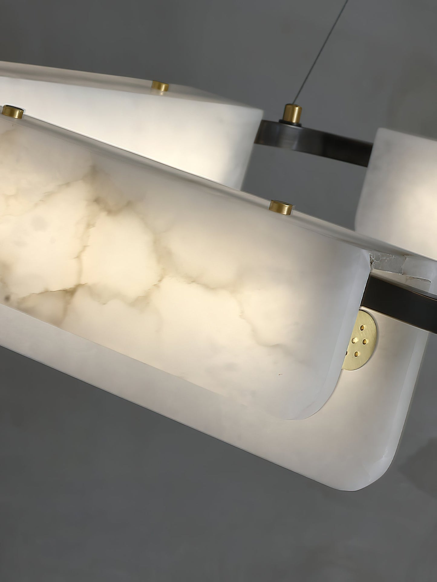 Years Alabaster Chandelier - Modern Rectangular Alabaster Light | Luxury Brass & Natural Stone LED Chandelier