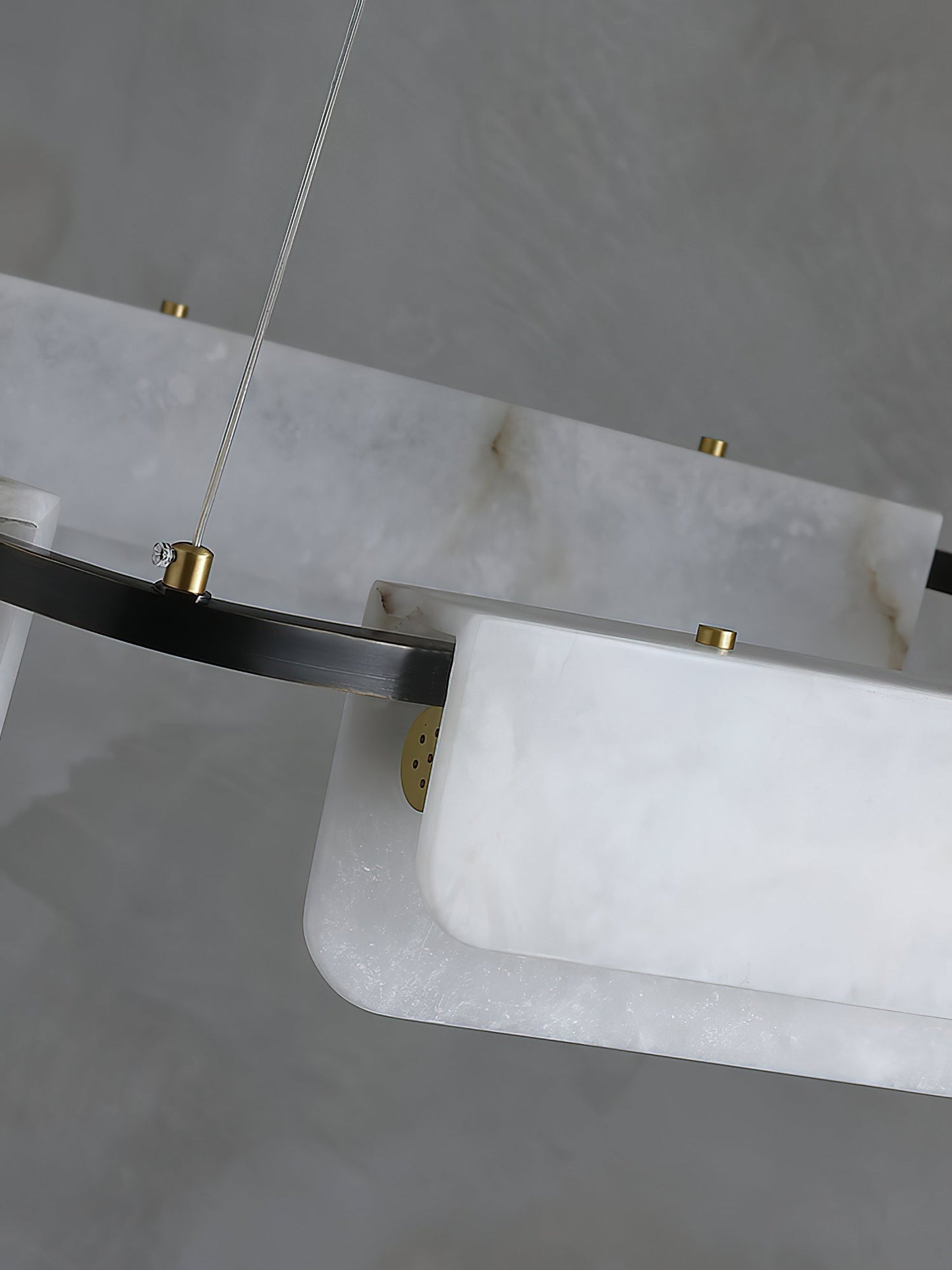Years Alabaster Chandelier - Modern Rectangular Alabaster Light | Luxury Brass & Natural Stone LED Chandelier