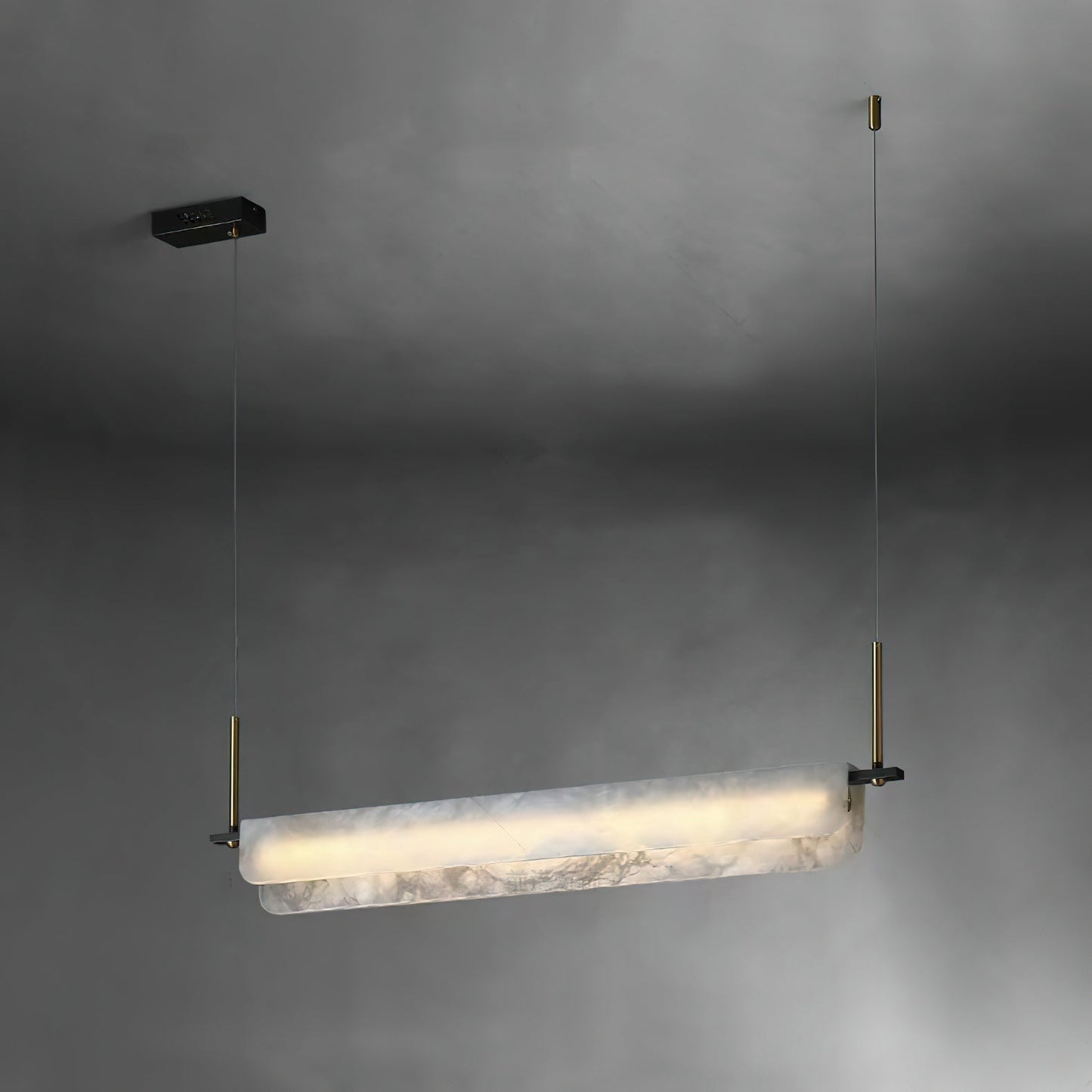 Years Alabaster Pendant Light - Modern Linear Brass & Alabaster LED Chandelier | Luxury 39" / 47" Kitchen Island Light