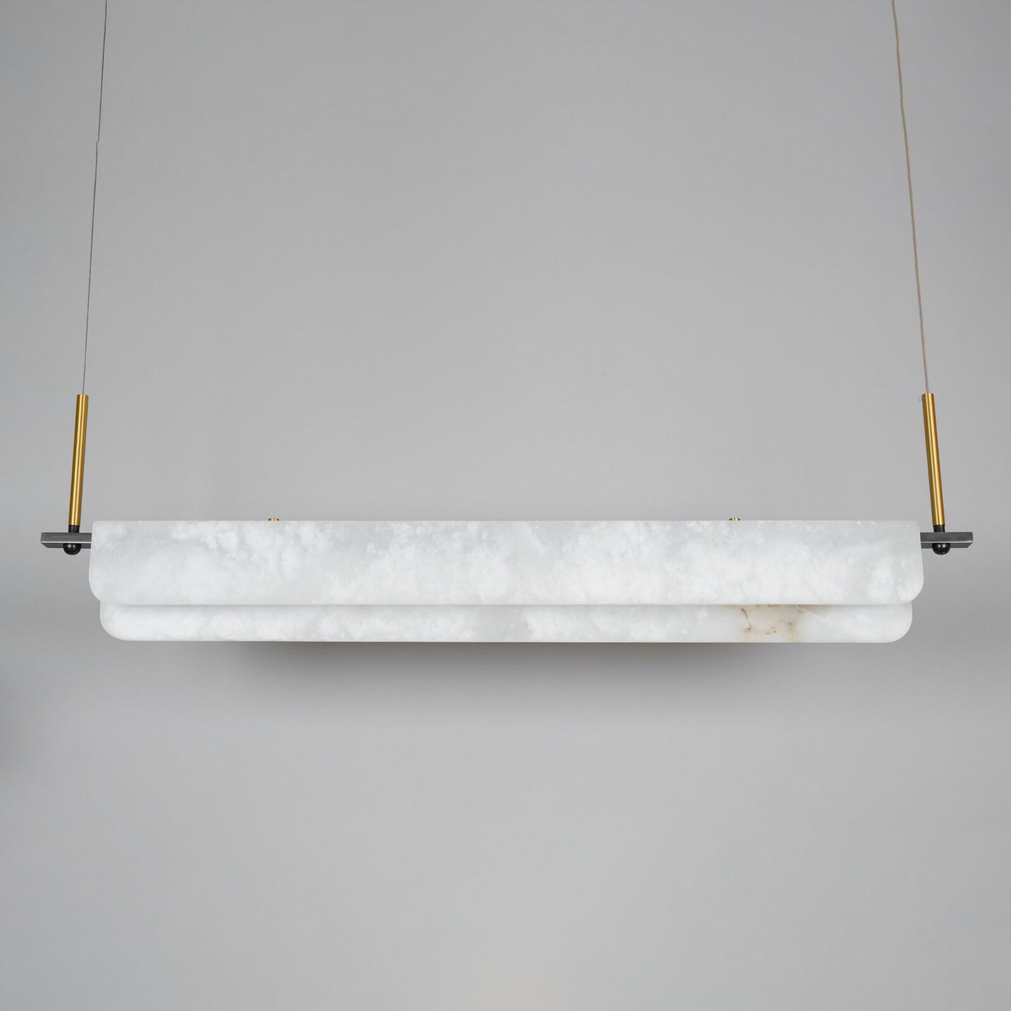 Years Alabaster Pendant Light - Modern Linear Brass & Alabaster LED Chandelier | Luxury 39" / 47" Kitchen Island Light