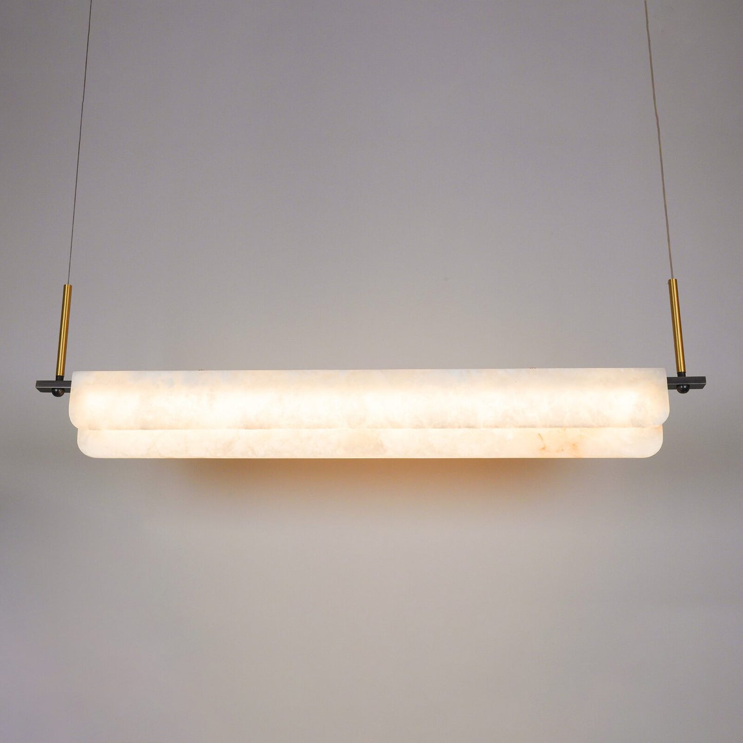 Years Alabaster Pendant Light - Modern Linear Brass & Alabaster LED Chandelier | Luxury 39" / 47" Kitchen Island Light