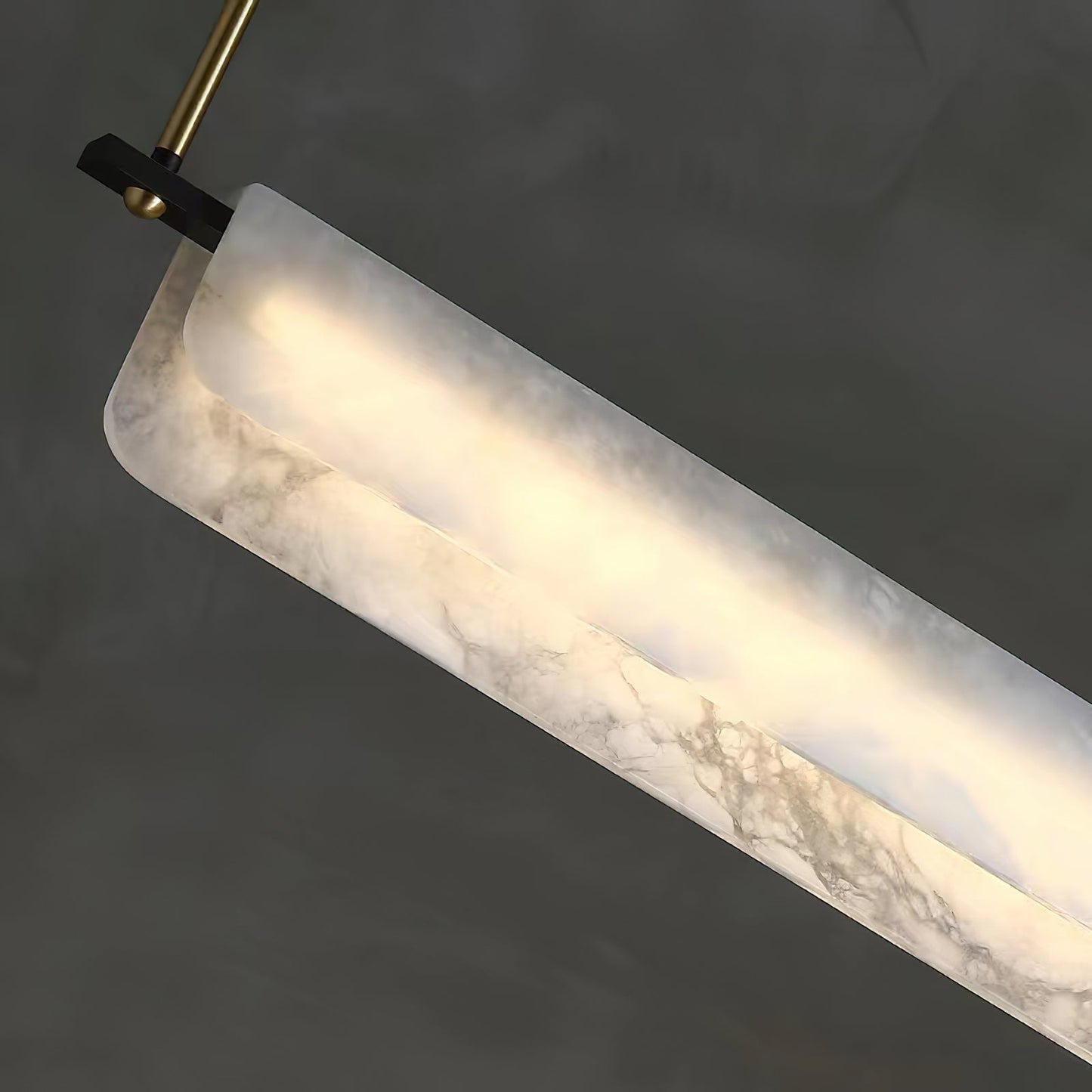 Years Alabaster Pendant Light - Modern Linear Brass & Alabaster LED Chandelier | Luxury 39" / 47" Kitchen Island Light