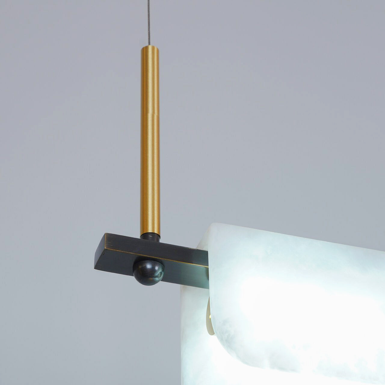 Years Alabaster Pendant Light - Modern Linear Brass & Alabaster LED Chandelier | Luxury 39" / 47" Kitchen Island Light