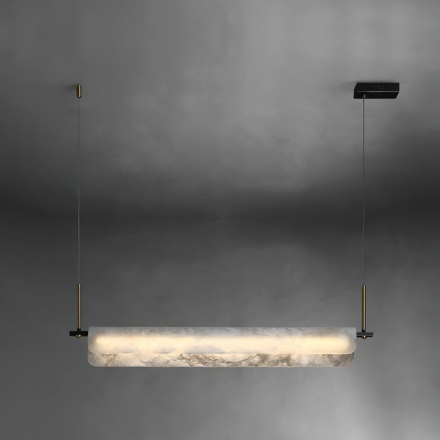 Years Alabaster Pendant Light - Modern Linear Brass & Alabaster LED Chandelier | Luxury 39" / 47" Kitchen Island Light