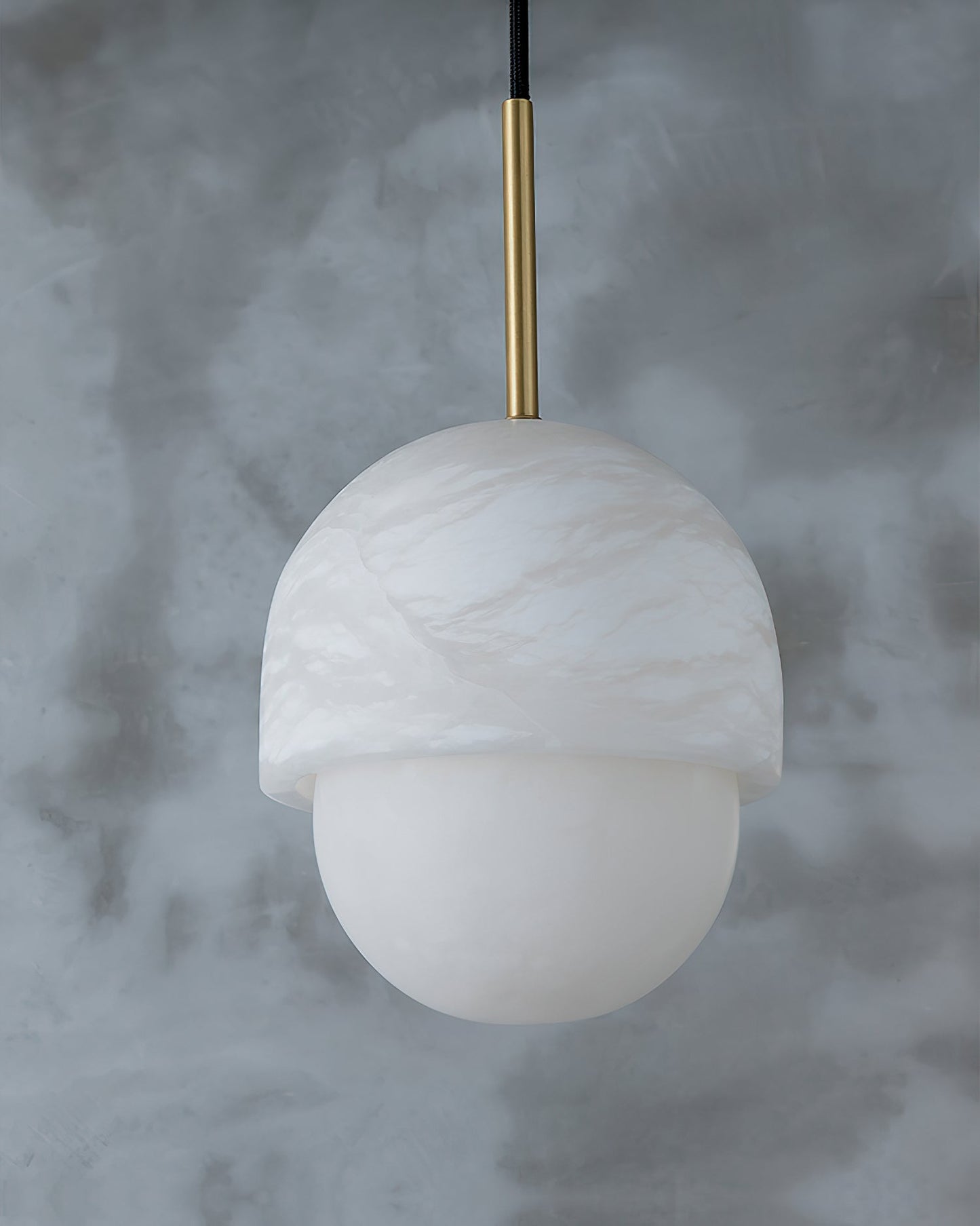 Yoko Alabaster Pendant Light - Japanese Inspired Stone Mini Pendant | Natural Alabaster & Brass Hanging Light