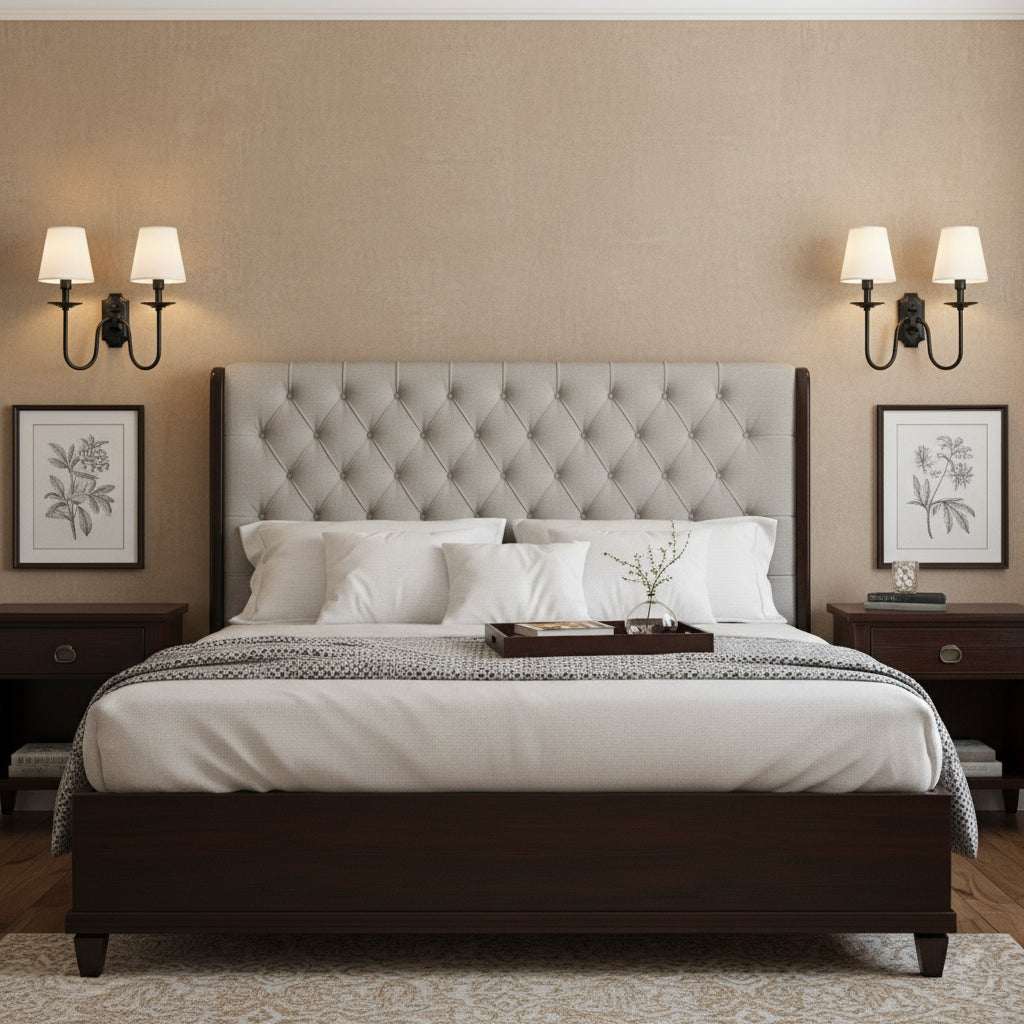 Yorktown Wall Lamp - Classic Dutch-Inspired 2-Light Sconce | Elegant Brass & Fabric Wall Light