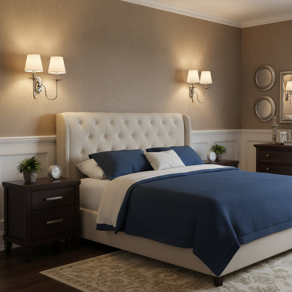 Yorktown Wall Lamp - Classic Dutch-Inspired 2-Light Sconce | Elegant Brass & Fabric Wall Light