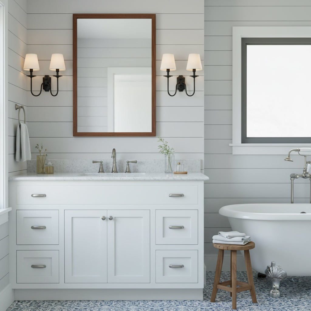 Yorktown Wall Lamp - Classic Dutch-Inspired 2-Light Sconce | Elegant Brass & Fabric Wall Light