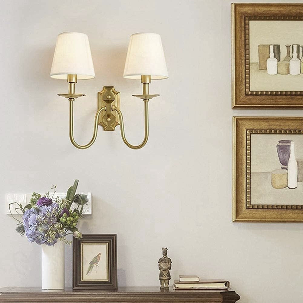 Yorktown Wall Lamp - Classic Dutch-Inspired 2-Light Sconce | Elegant Brass & Fabric Wall Light