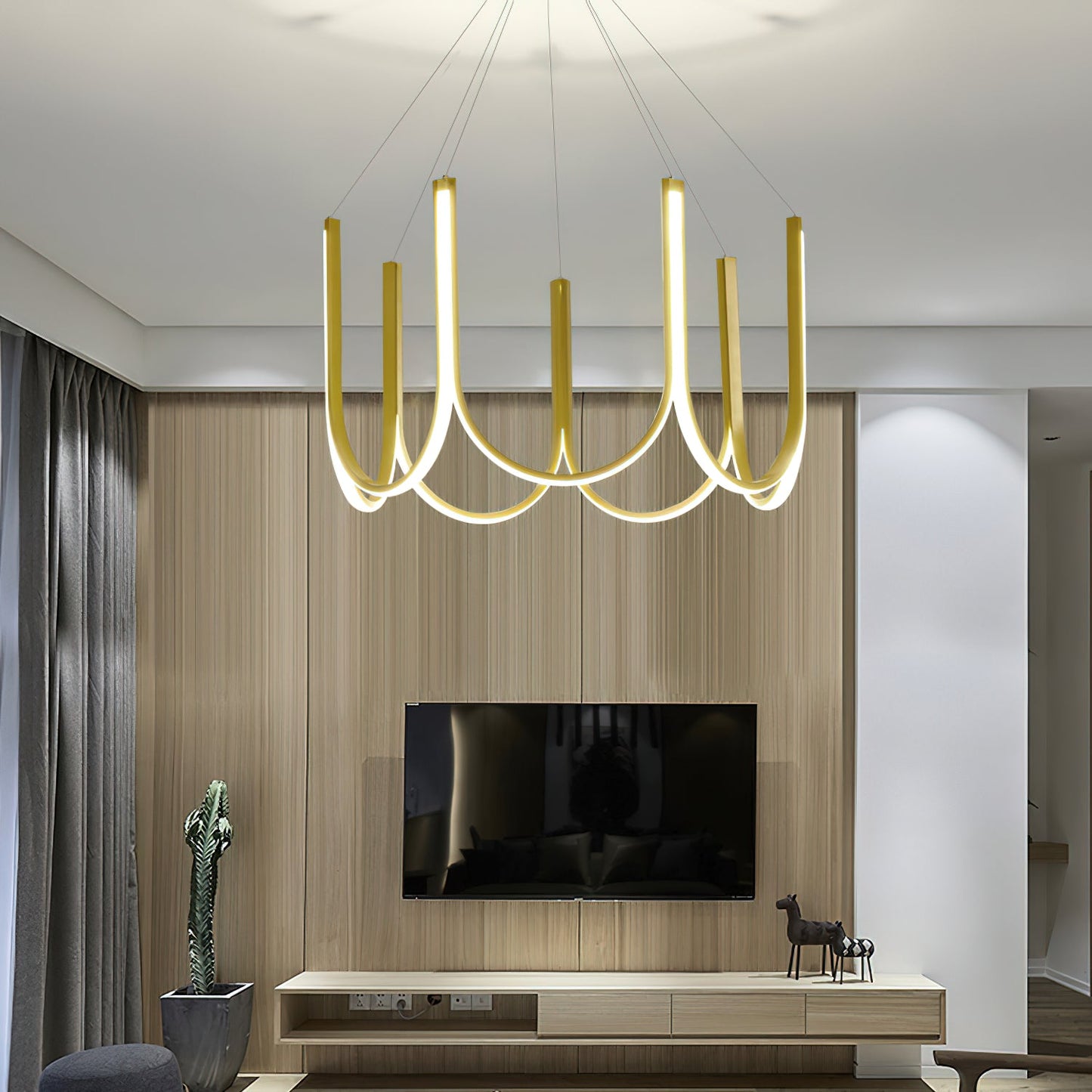 You LED Chandelier - Modern U-Shape Minimalist Pendant | 7-Light Integrated LED Dining Chandelier