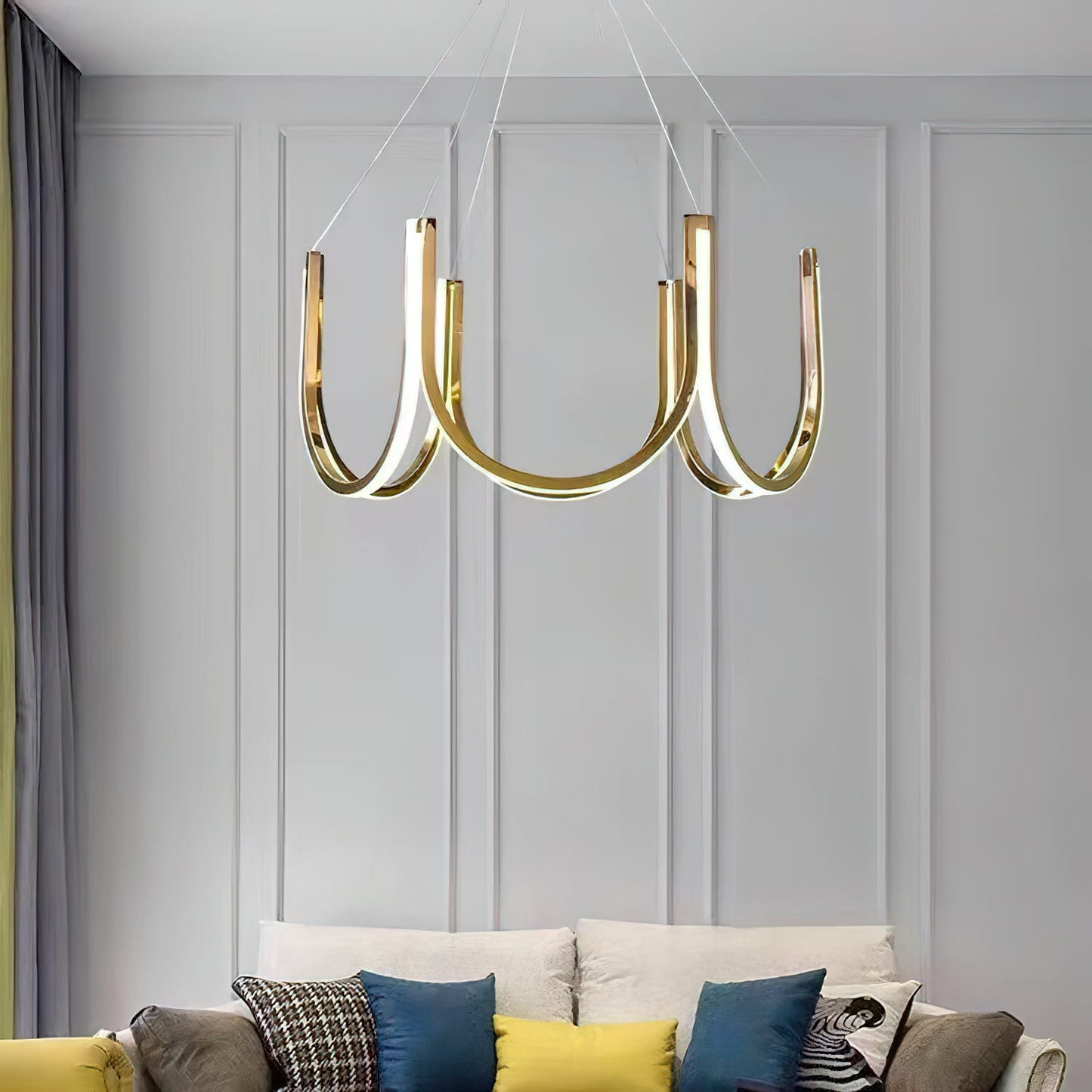 You LED Chandelier - Modern U-Shape Minimalist Pendant | 7-Light Integrated LED Dining Chandelier