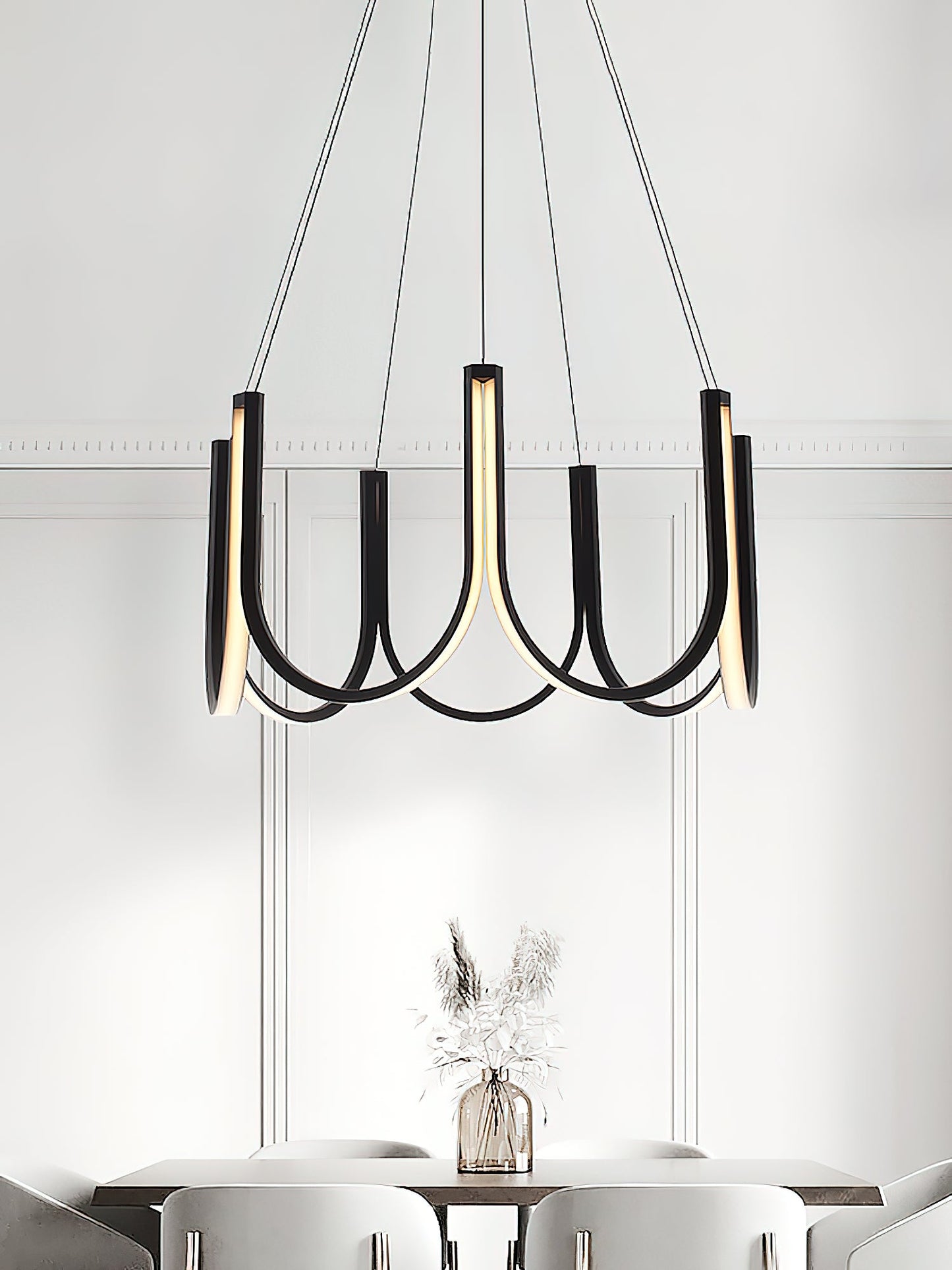 You LED Chandelier - Modern U-Shape Minimalist Pendant | 7-Light Integrated LED Dining Chandelier