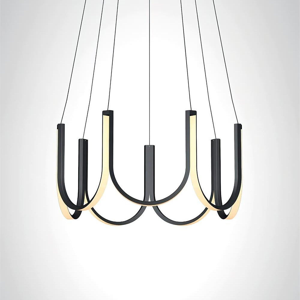 You LED Chandelier - Modern U-Shape Minimalist Pendant | 7-Light Integrated LED Dining Chandelier