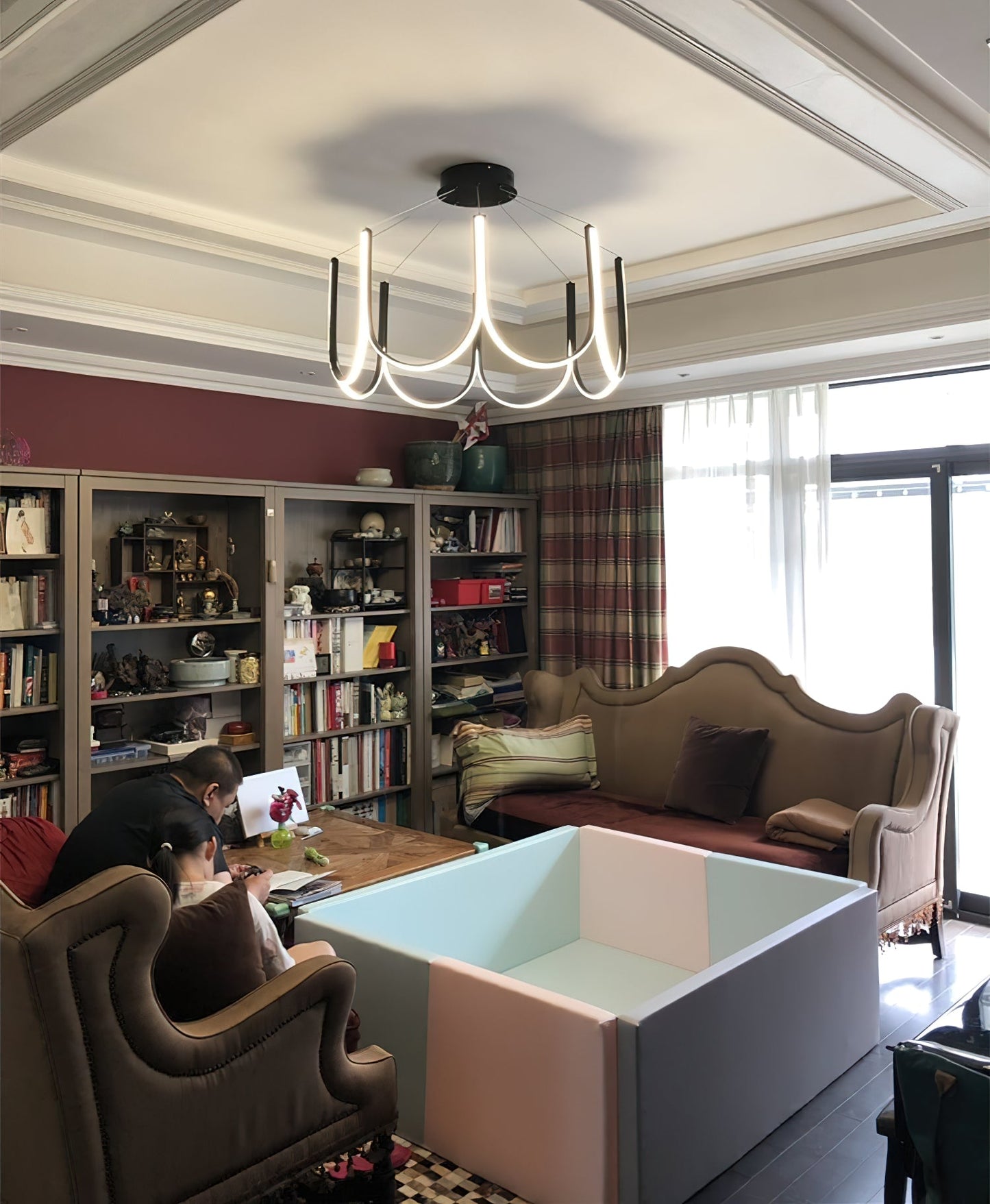 You LED Chandelier - Modern U-Shape Minimalist Pendant | 7-Light Integrated LED Dining Chandelier