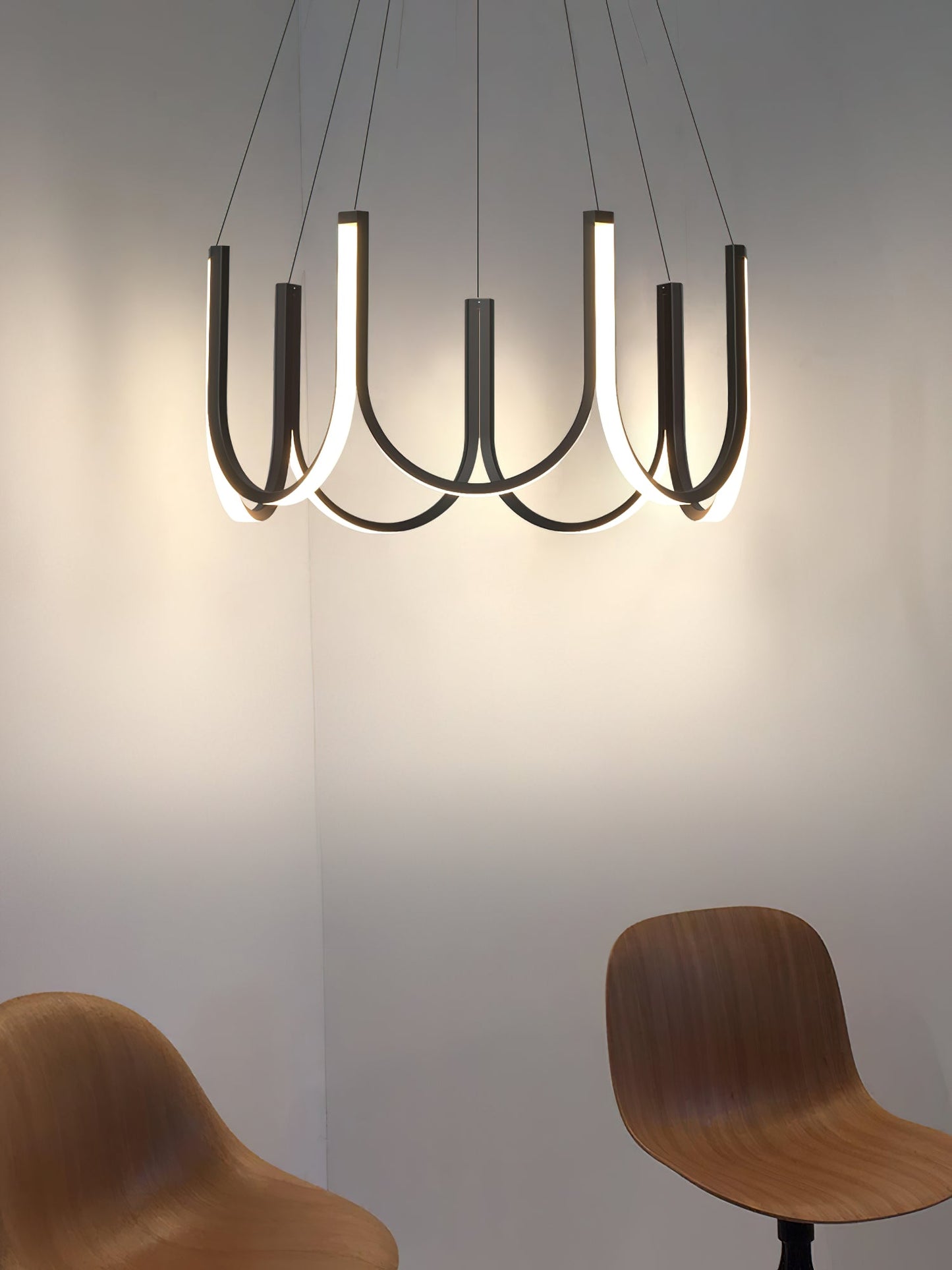 You LED Chandelier - Modern U-Shape Minimalist Pendant | 7-Light Integrated LED Dining Chandelier