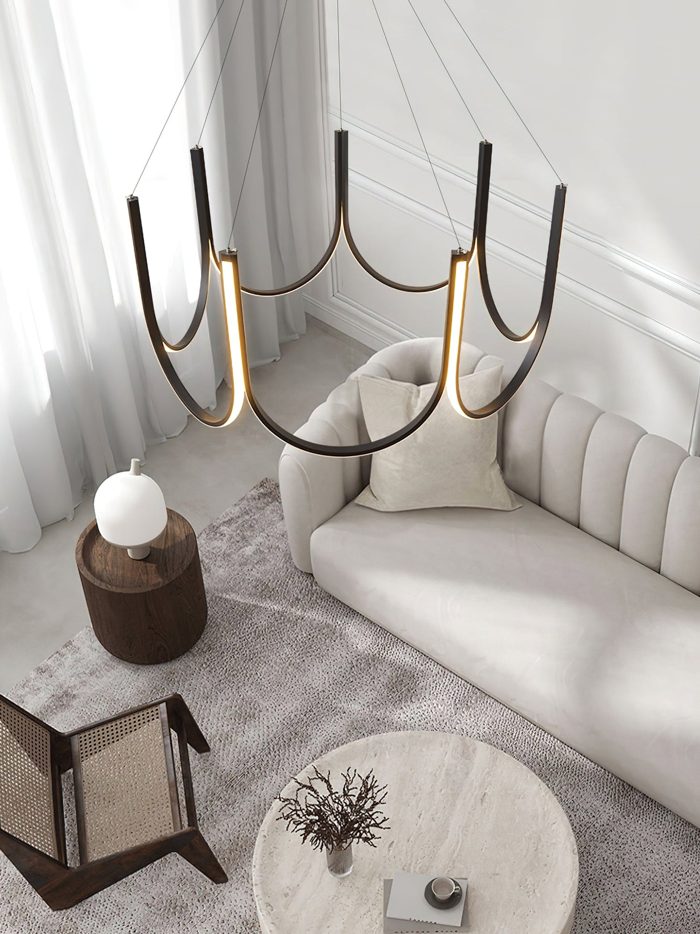 You LED Chandelier - Modern U-Shape Minimalist Pendant | 7-Light Integrated LED Dining Chandelier