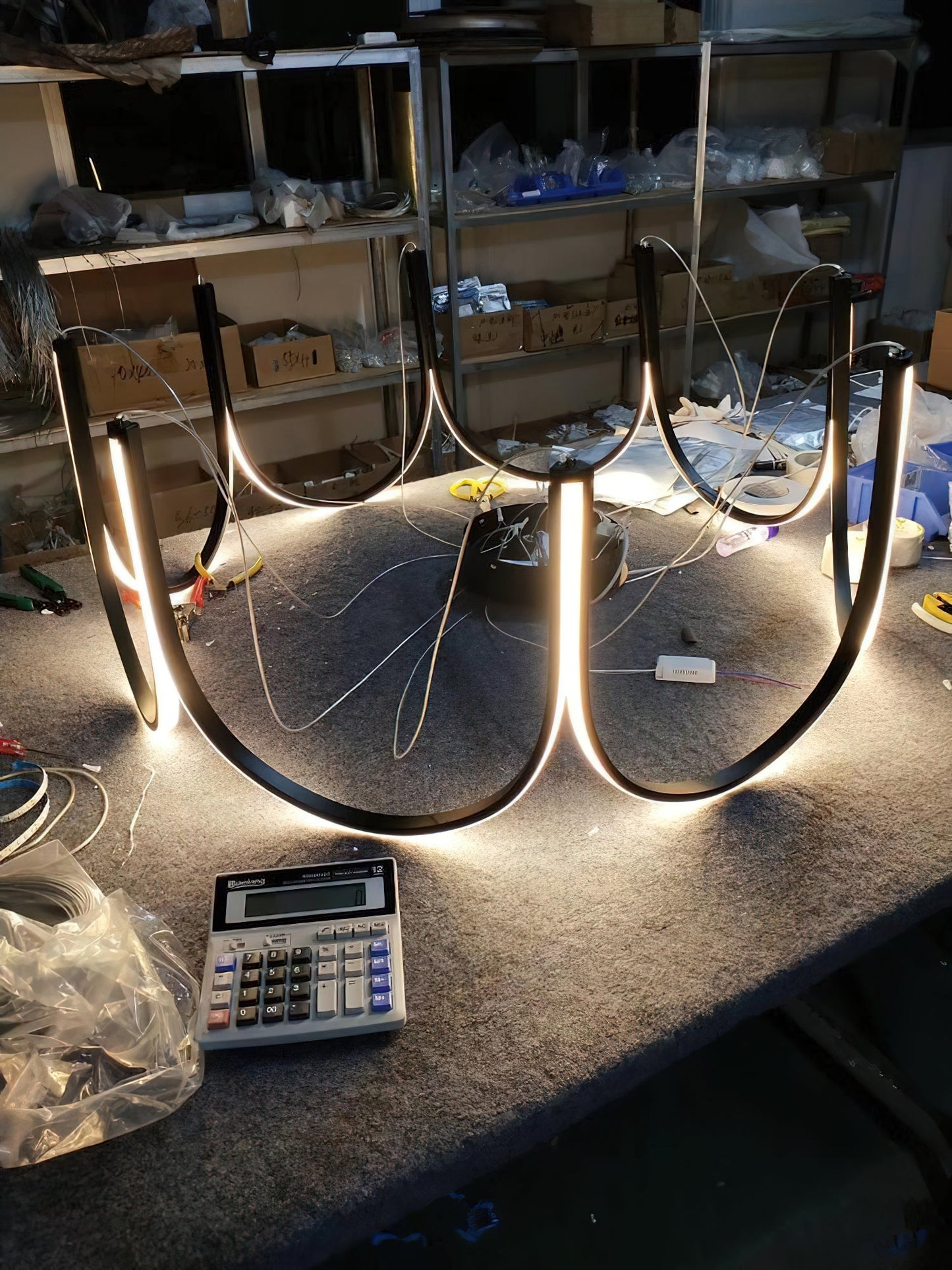 You LED Chandelier - Modern U-Shape Minimalist Pendant | 7-Light Integrated LED Dining Chandelier