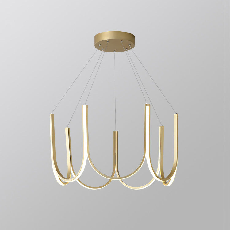 You LED Chandelier - Modern U-Shape Minimalist Pendant | 7-Light Integrated LED Dining Chandelier
