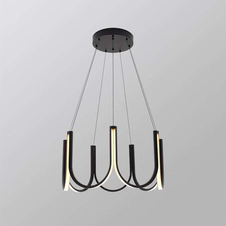 You LED Chandelier - Modern U-Shape Minimalist Pendant | 7-Light Integrated LED Dining Chandelier