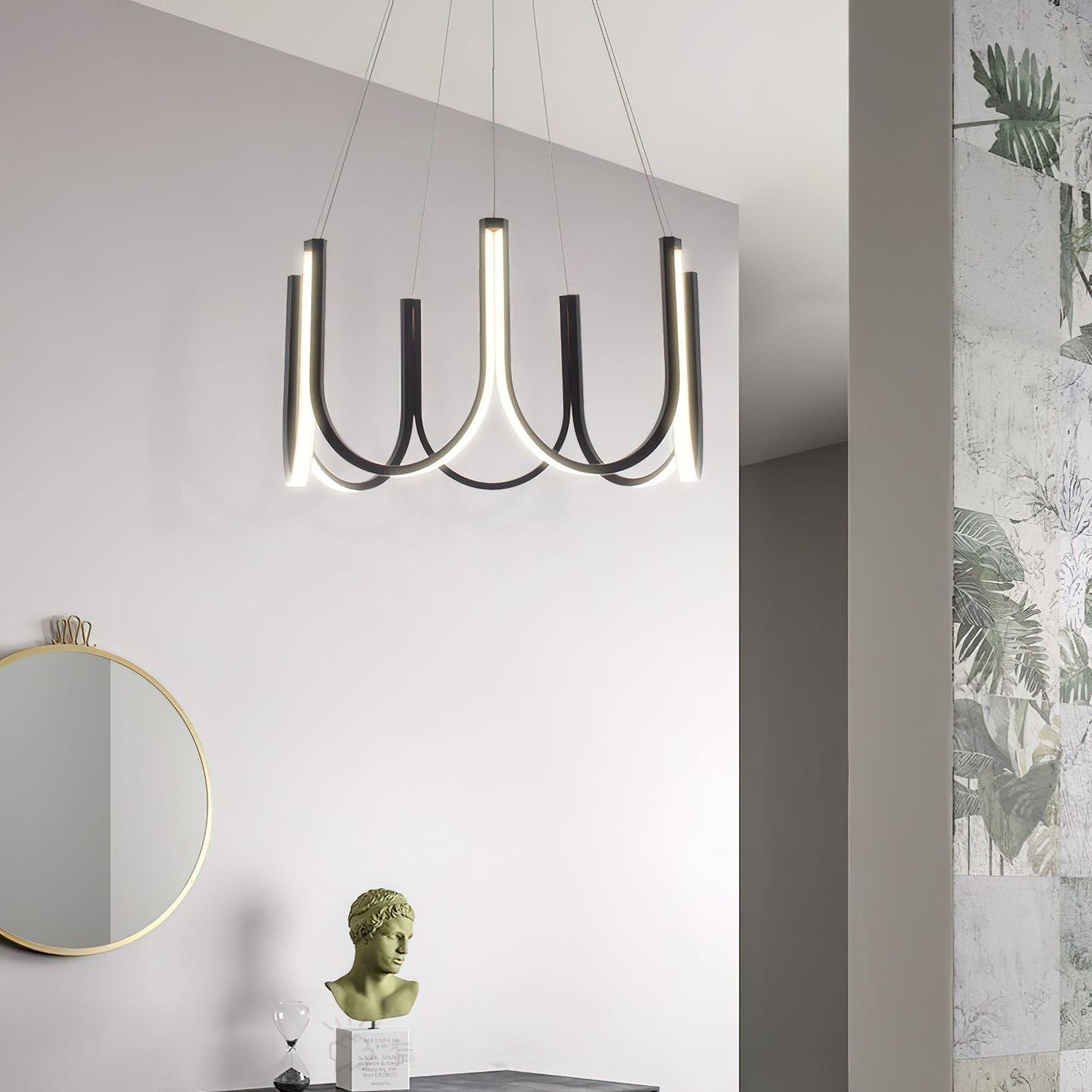 You LED Chandelier - Modern U-Shape Minimalist Pendant | 7-Light Integrated LED Dining Chandelier