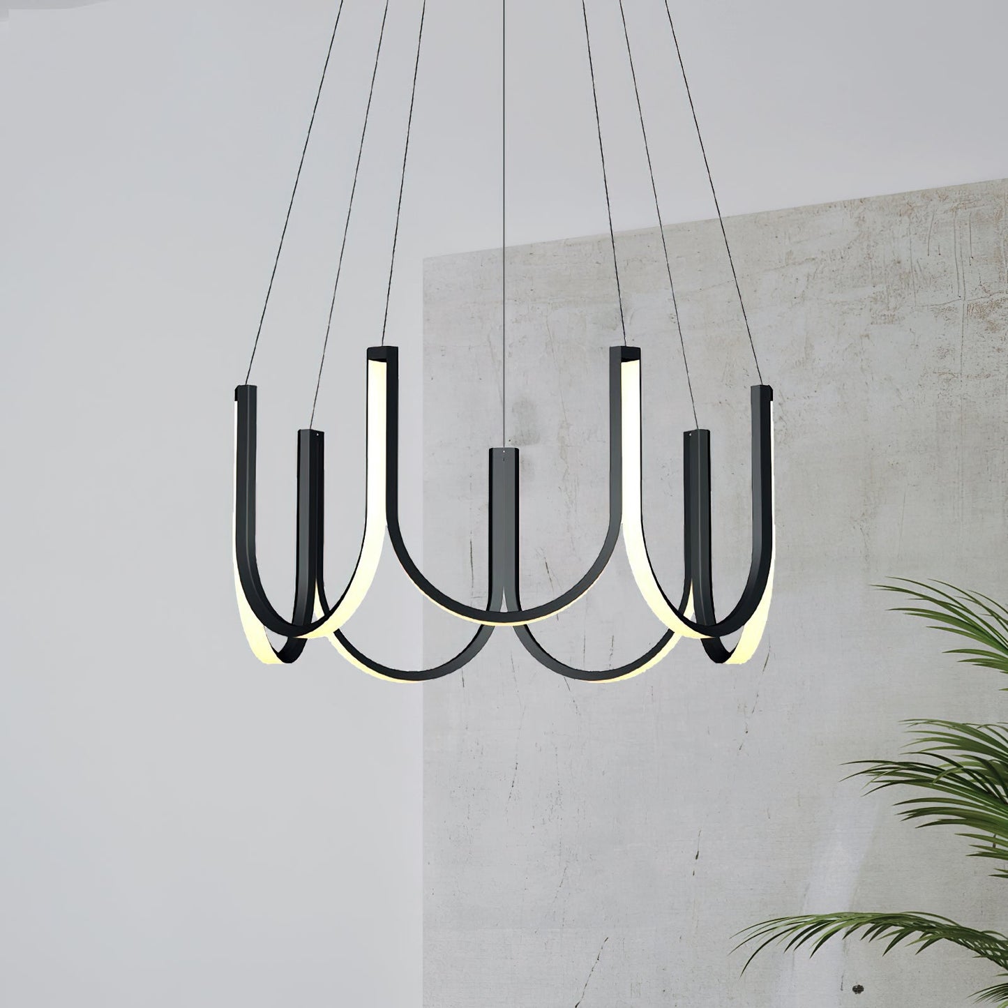You LED Chandelier - Modern U-Shape Minimalist Pendant | 7-Light Integrated LED Dining Chandelier