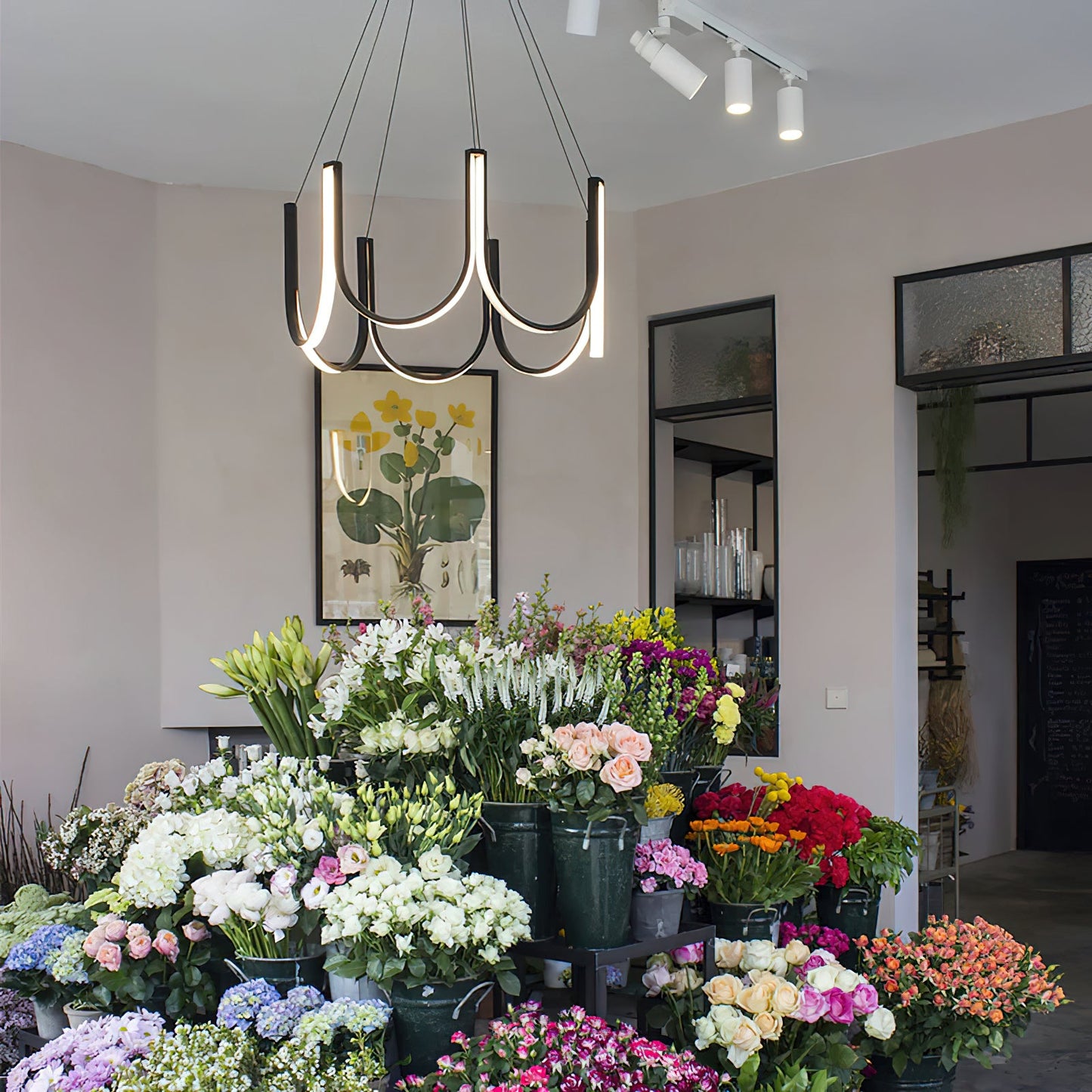 You LED Chandelier - Modern U-Shape Minimalist Pendant | 7-Light Integrated LED Dining Chandelier