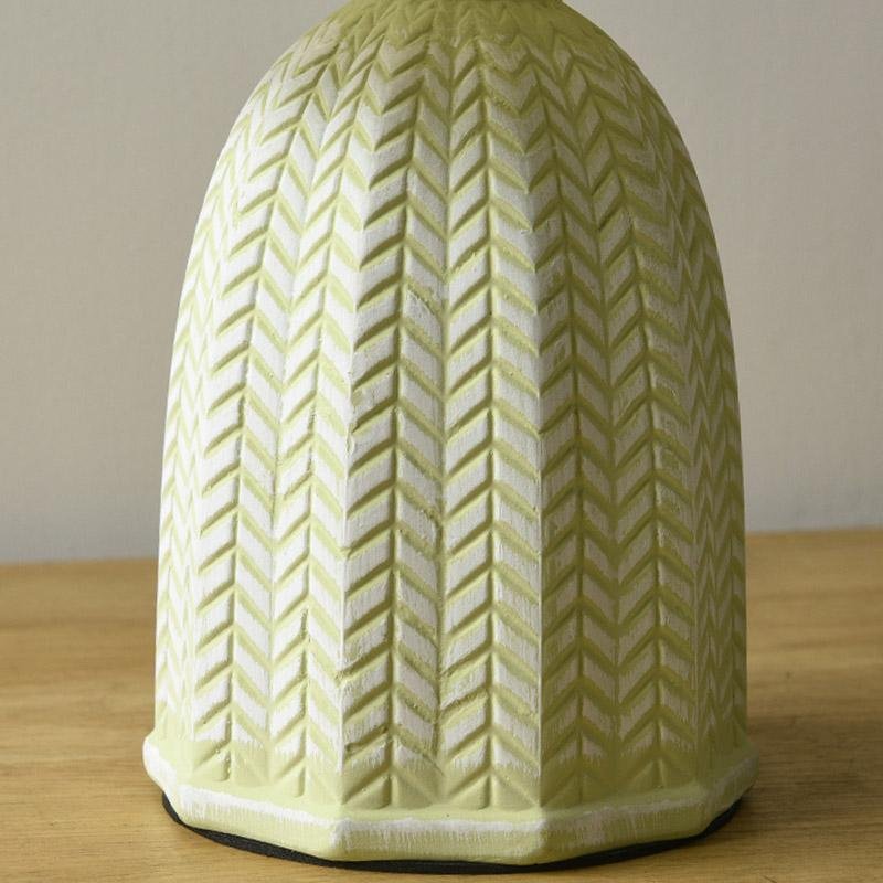 Vintage Tapered Pleated Linen Shade Ceramic Table Lamp – Nordic Floral Accent Light